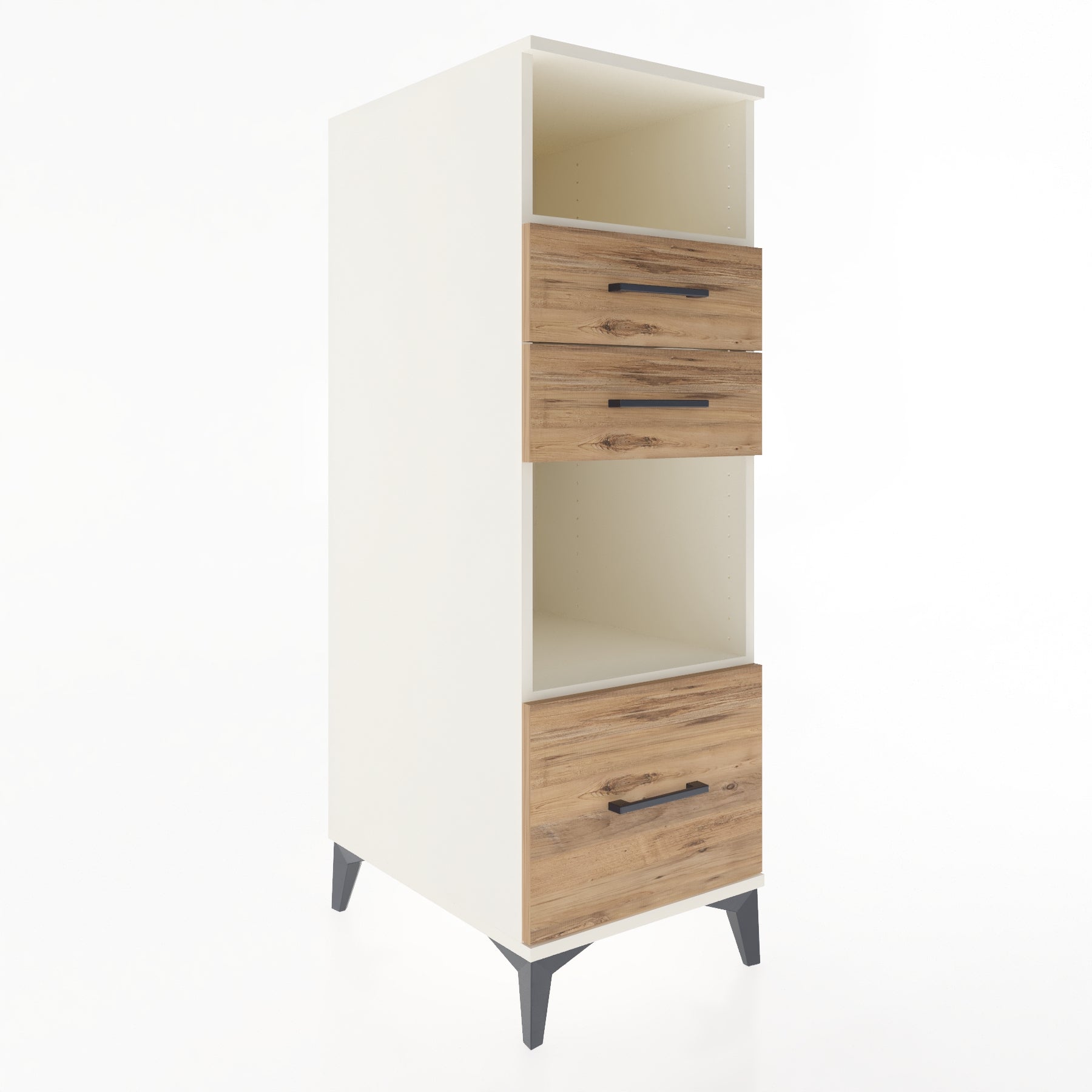 Woodntry Modüler Dolap Aytaşı 44x59x122 cm Çekmeceli ve Raflı CR73-1