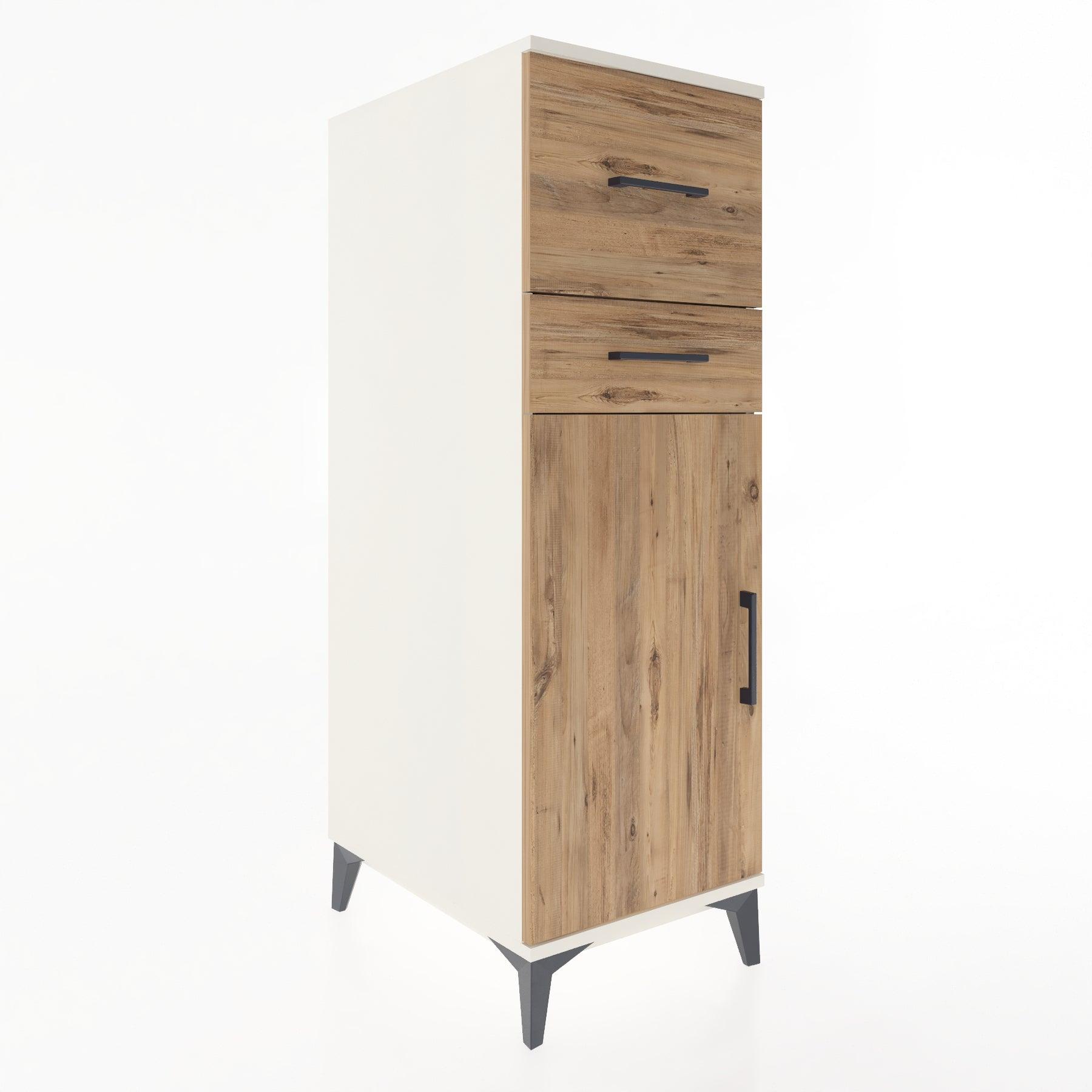 Woodntry Modular Cabinet Moonstone 44x59x122 cm with Doors and Drawers KC123-1