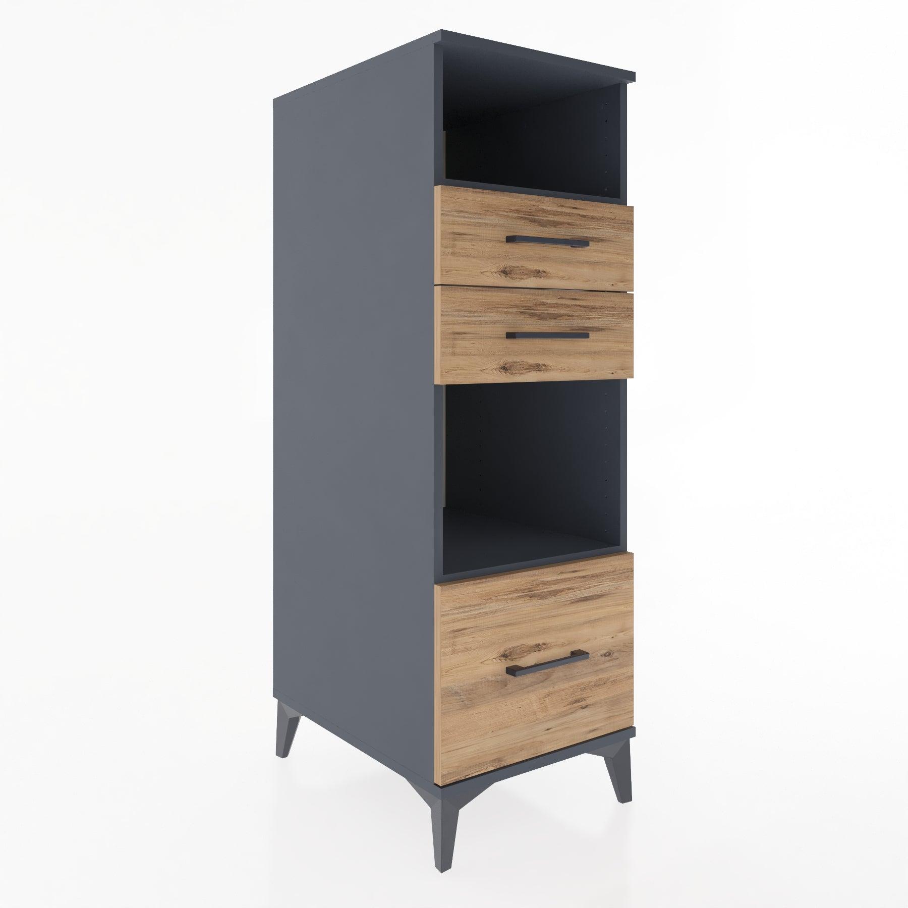 Woodntry Modular Cabinet Anthracite 44x30x122 cm with Drawers and Shelves CR73-2