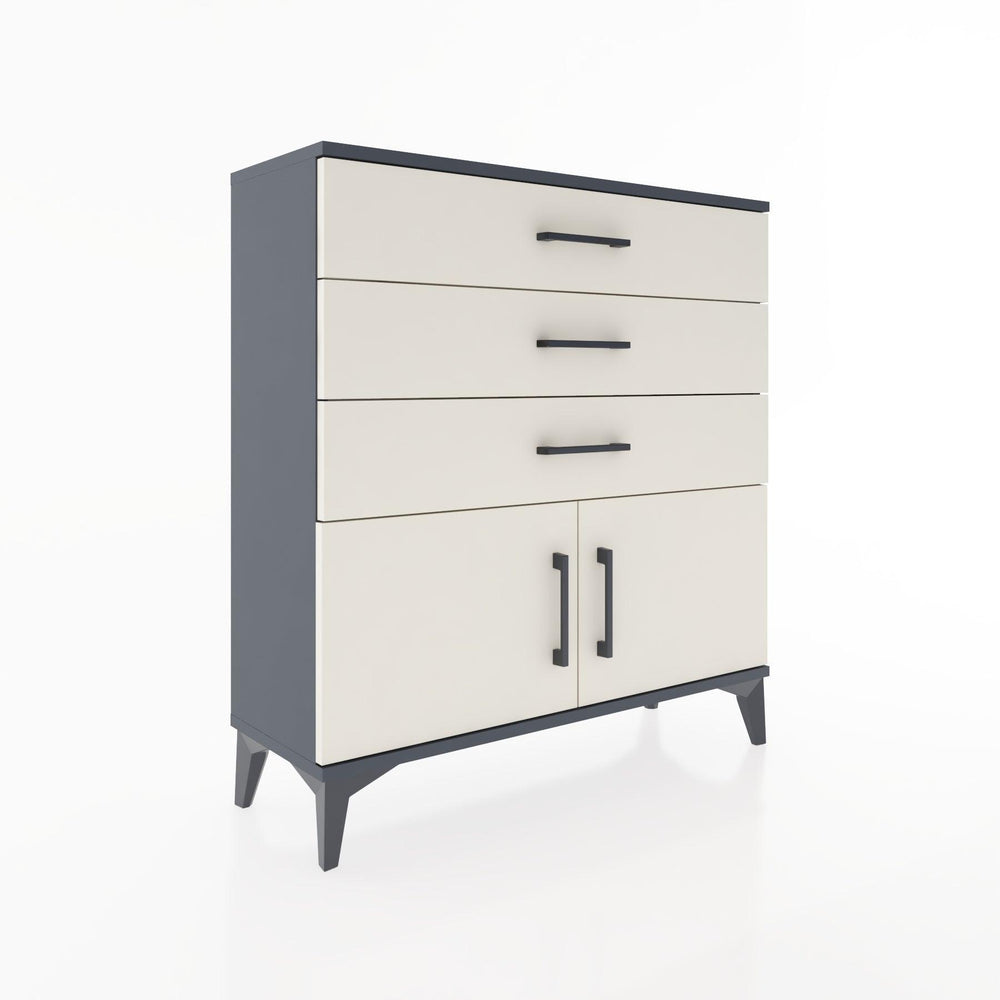 Woodntry Modüler Şifonyer Antrasit 88x30x84 cm Kapaklı ve Çekmeceli KC23-2