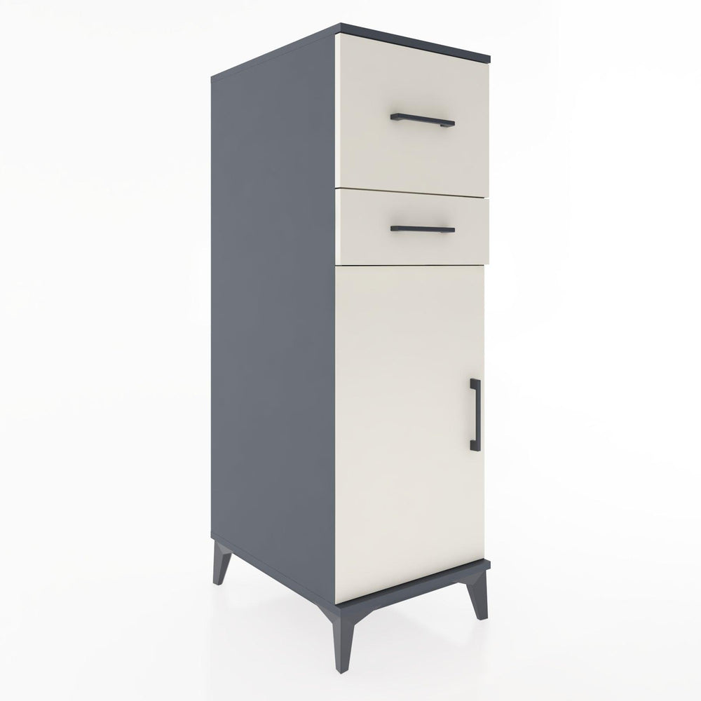 Woodntry Modular Cabinet Anthracite 44x30x122 cm with Doors and Drawers KC23-2