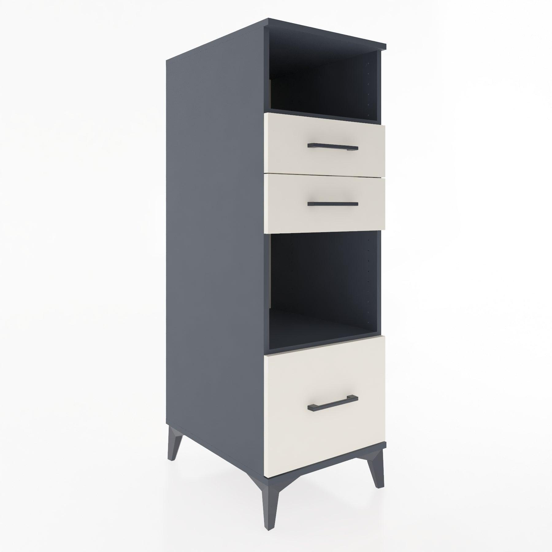 Woodntry Modular Cabinet Anthracite 44x30x122 cm with Drawers and Shelves CR73-2