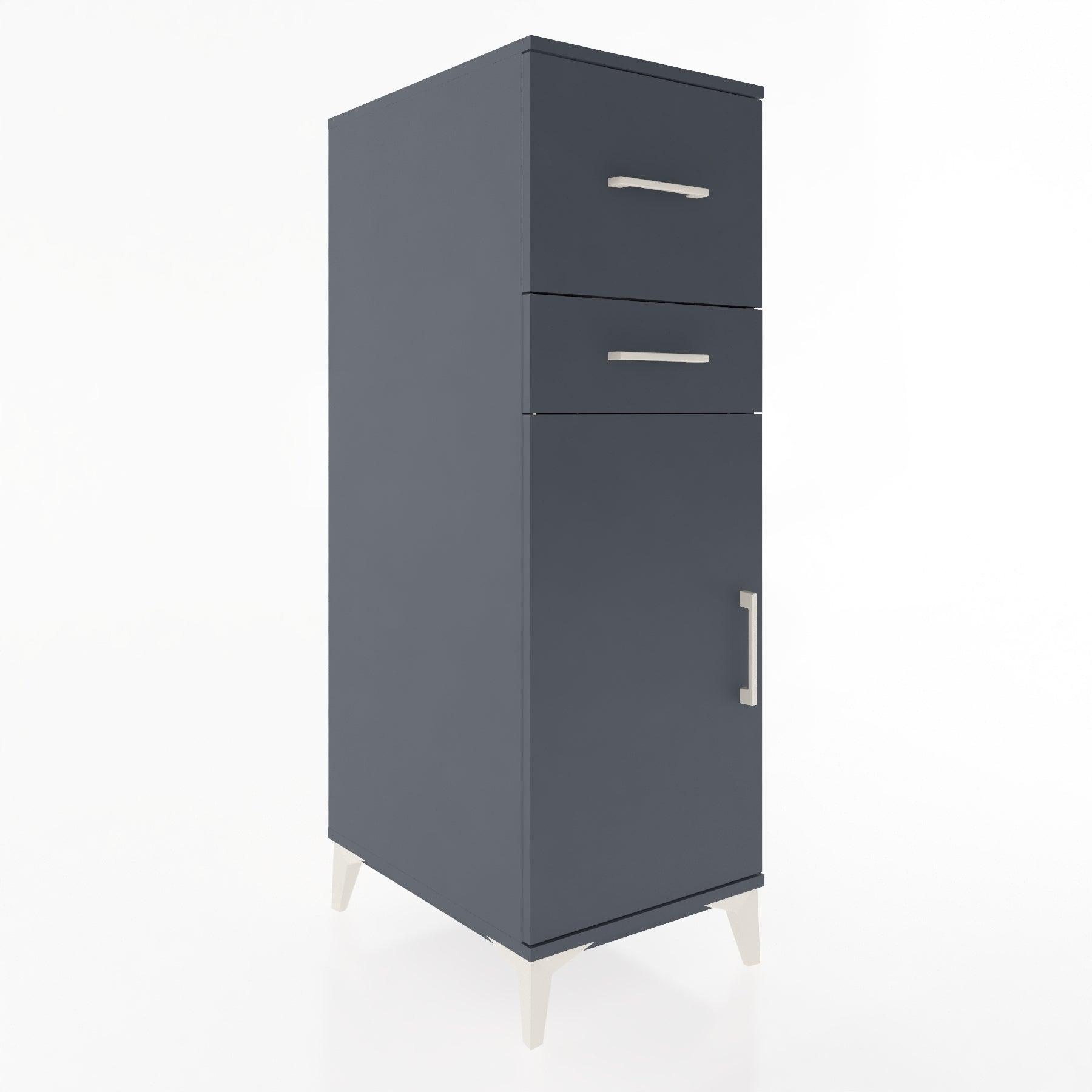 Woodntry Modular Cabinet Anthracite 44x59x122 cm with Doors and Drawers KC123-2