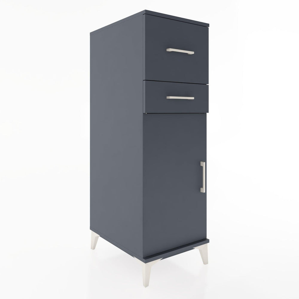 Woodntry Modular Cabinet Anthracite 44x30x122 cm with Doors and Drawers KC23-2