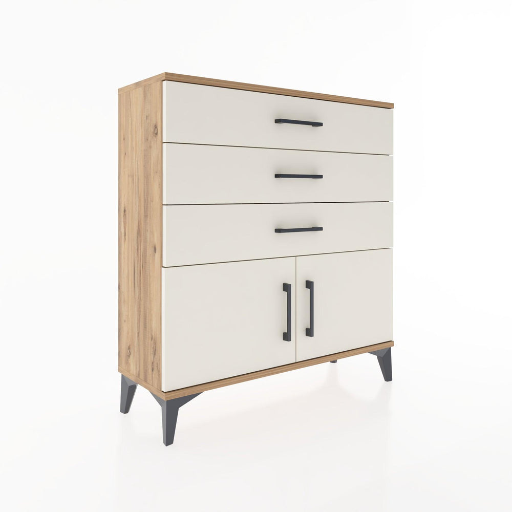 Woodntry Modüler Şifonyer Çam 88x30x84 cm Kapaklı ve Çekmeceli KC23-3