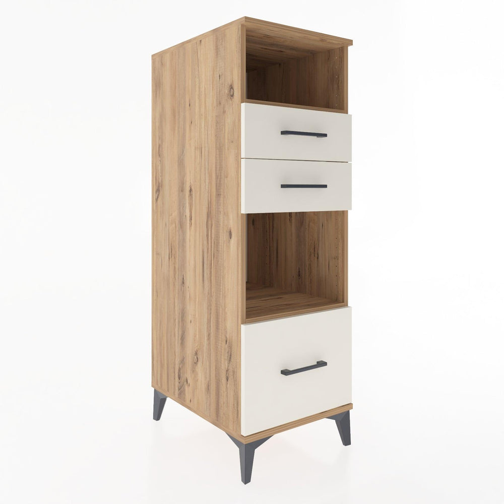 Woodntry Modüler Dolap Çam 44x30x122 cm Çekmeceli ve Raflı CR73-3