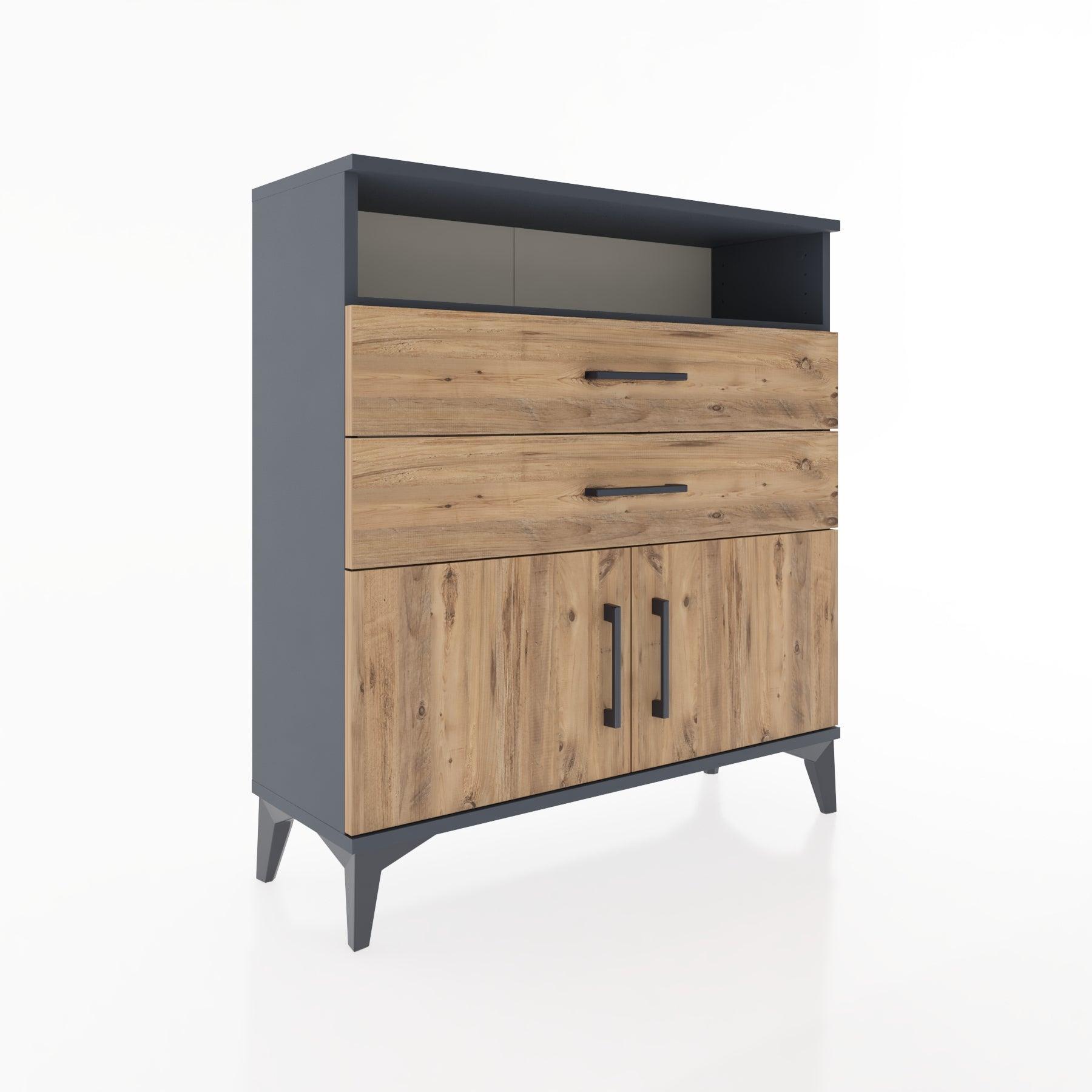 Woodntry Modular Dresser Anthracite 88x30x84 cm Functional F24-2
