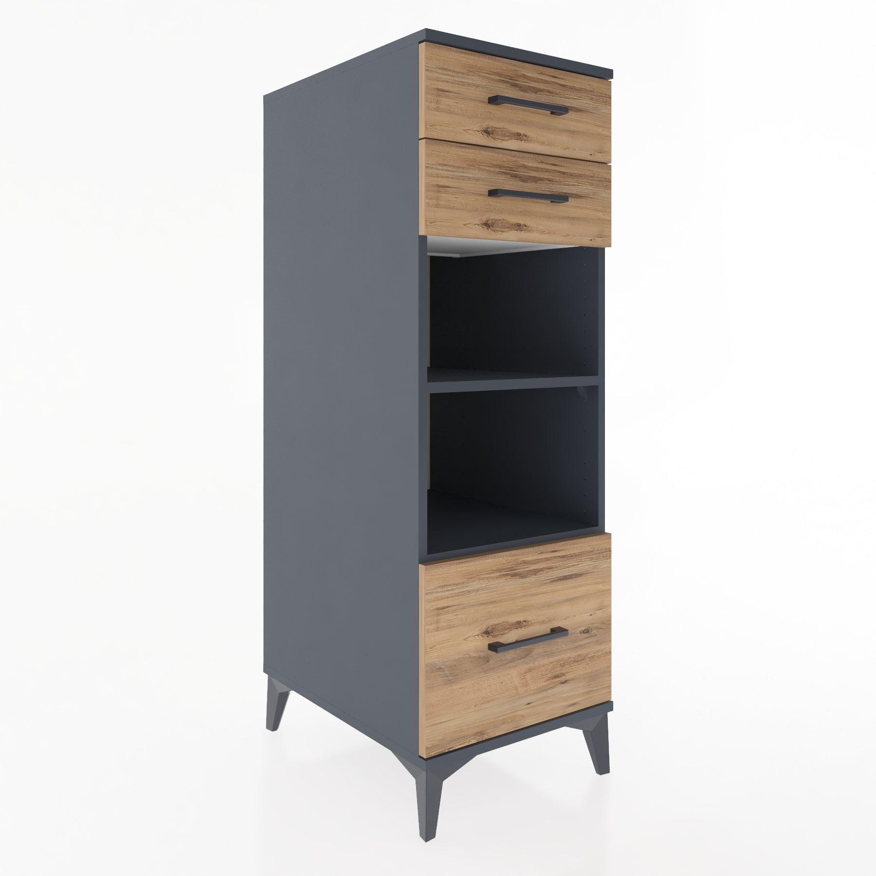 Woodntry Modular Cabinet Anthracite 44x30x122 cm with Drawers and Shelves CR74-2