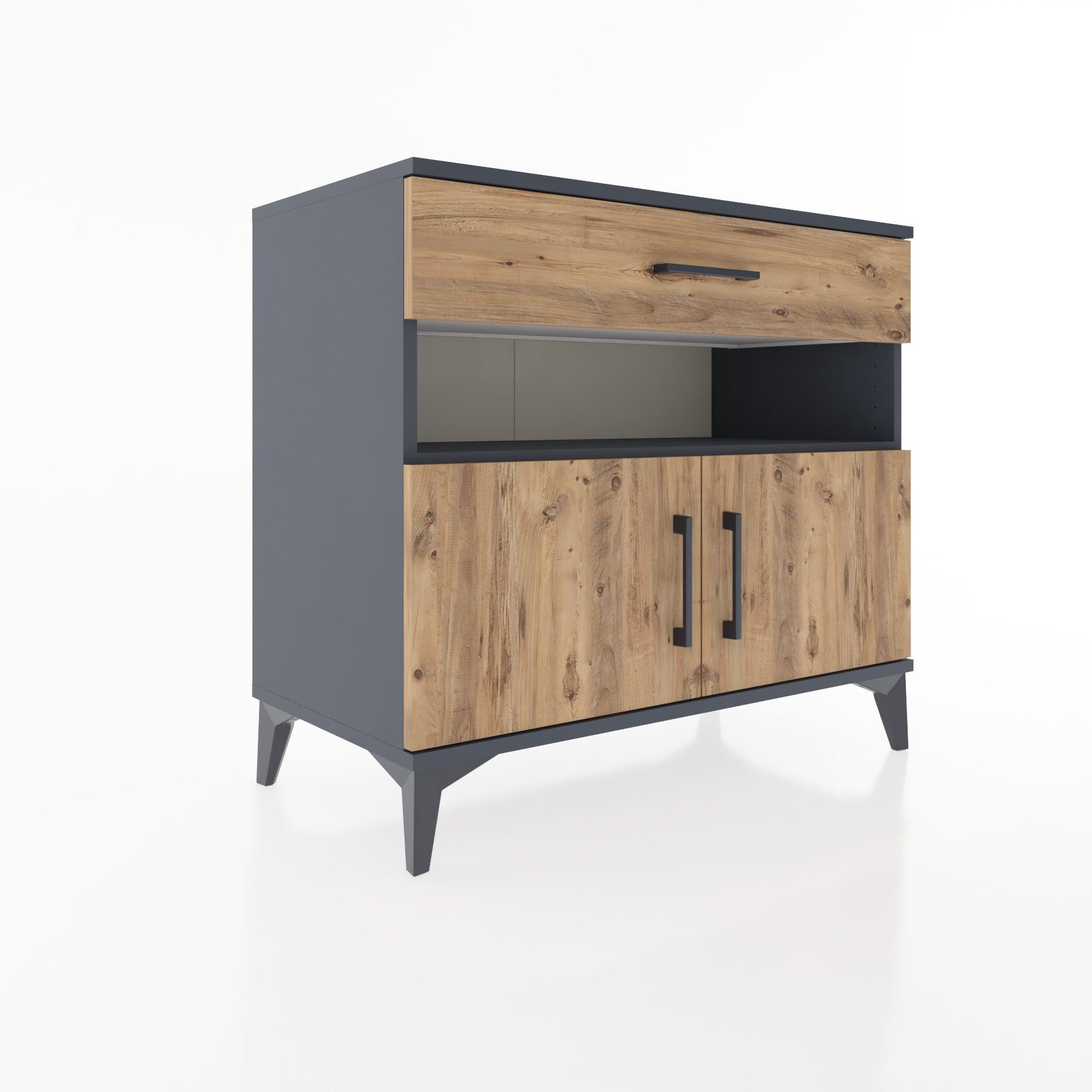 Woodntry Modüler Şifonyer Antrasit 88x44x68 cm Fonksiyonel F24-2