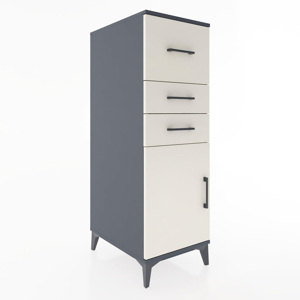 Woodntry Modular Cabinet Anthracite 44x30x122 cm with Doors and Drawers KC24-2