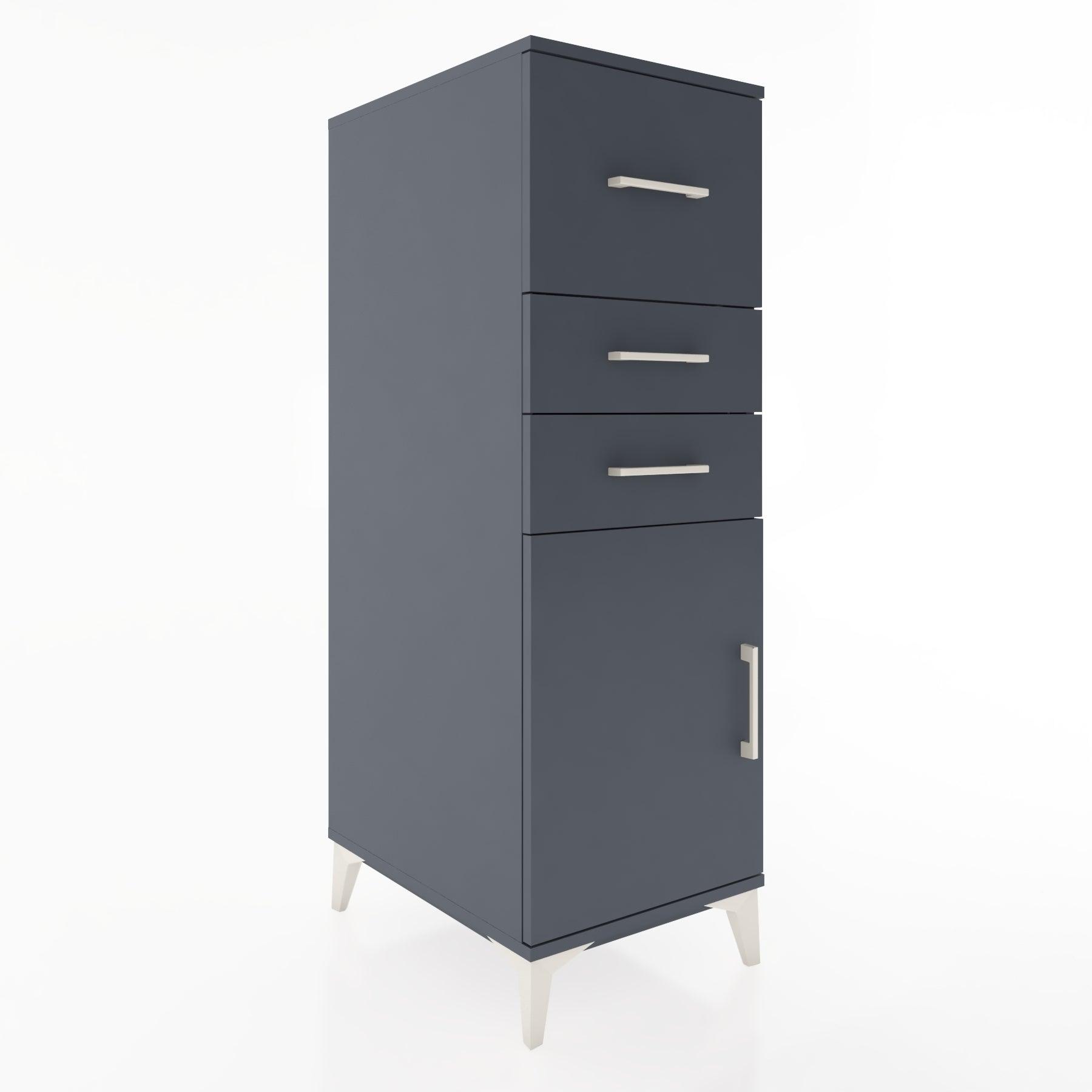Woodntry Modular Cabinet Anthracite 44x30x122 cm with Doors and Drawers KC24-2