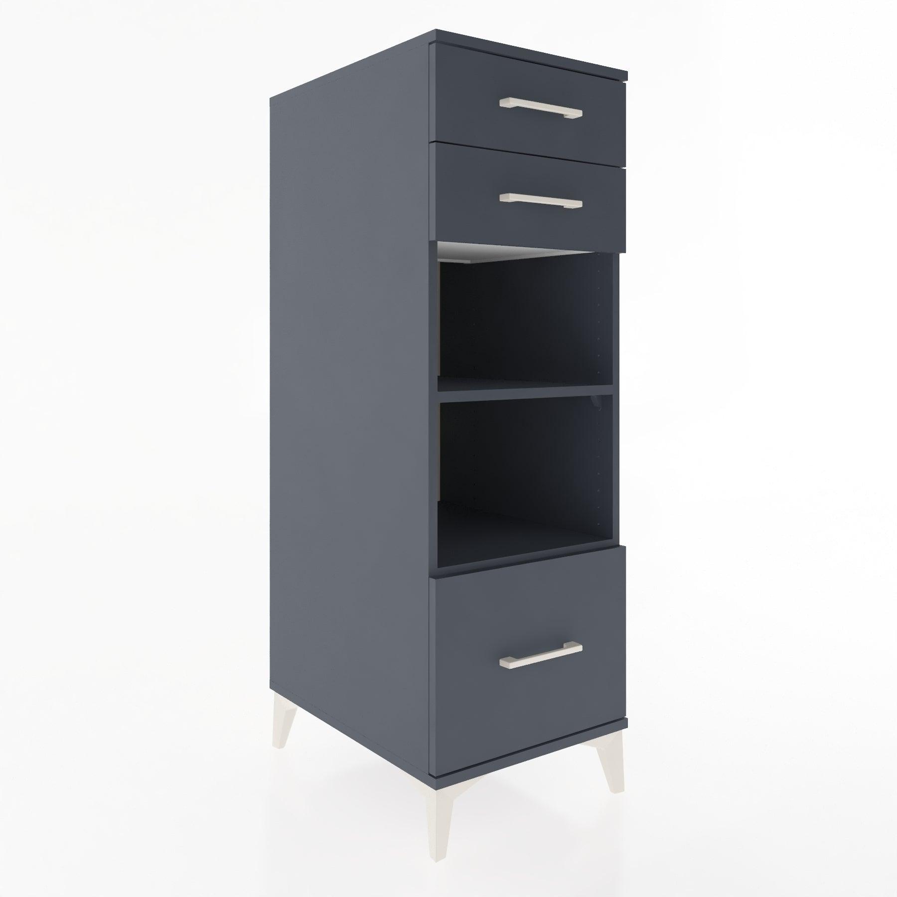 Woodntry Modular Cabinet Anthracite 44x30x122 cm with Drawers and Shelves CR74-2