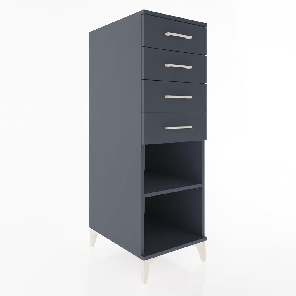 Woodntry Modüler Dolap Antrasit 44x59x122 cm Çekmeceli ve Raflı CR124-2