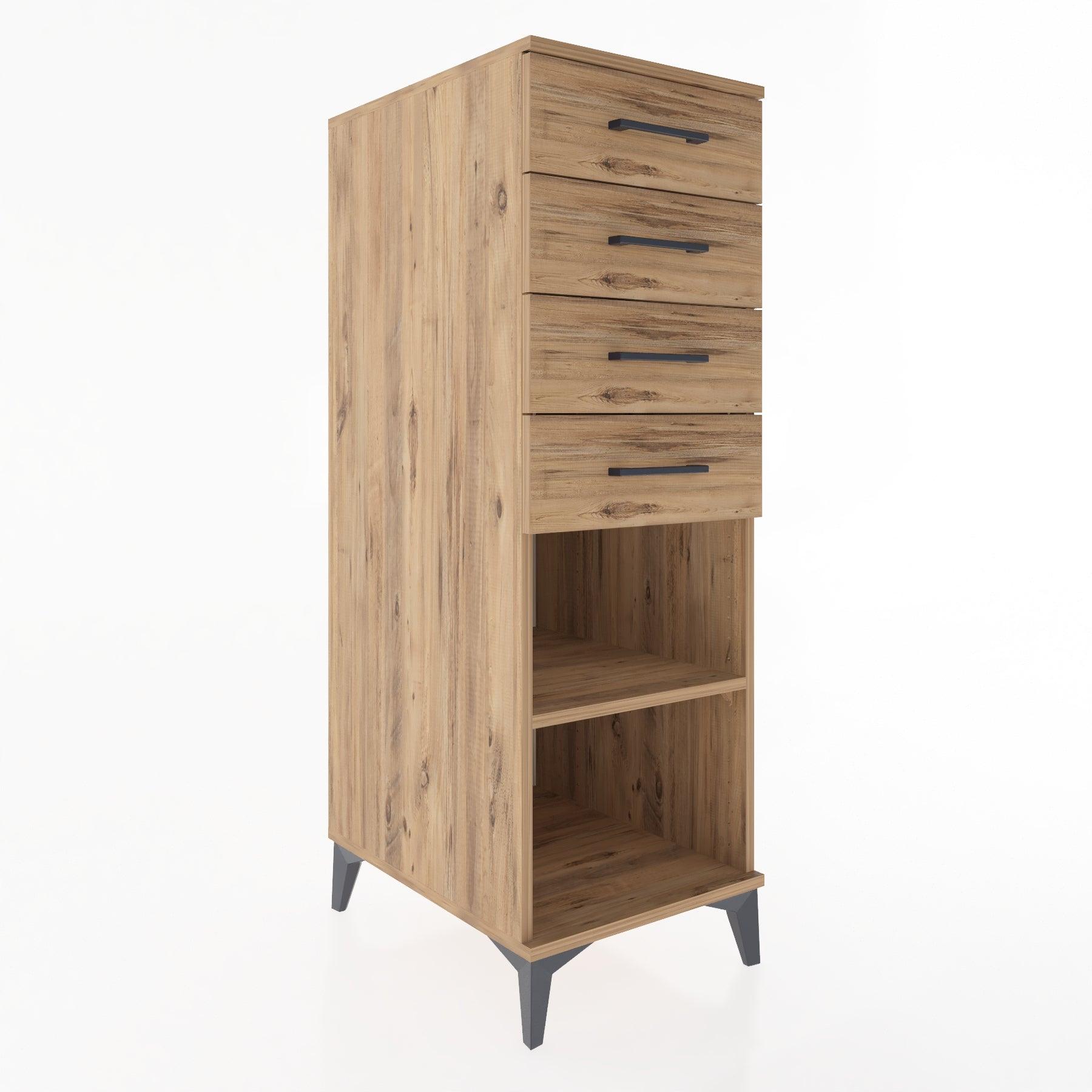 Woodntry Modular Cabinet Pine 44x59x122 cm with Drawers and Shelves CR124-3