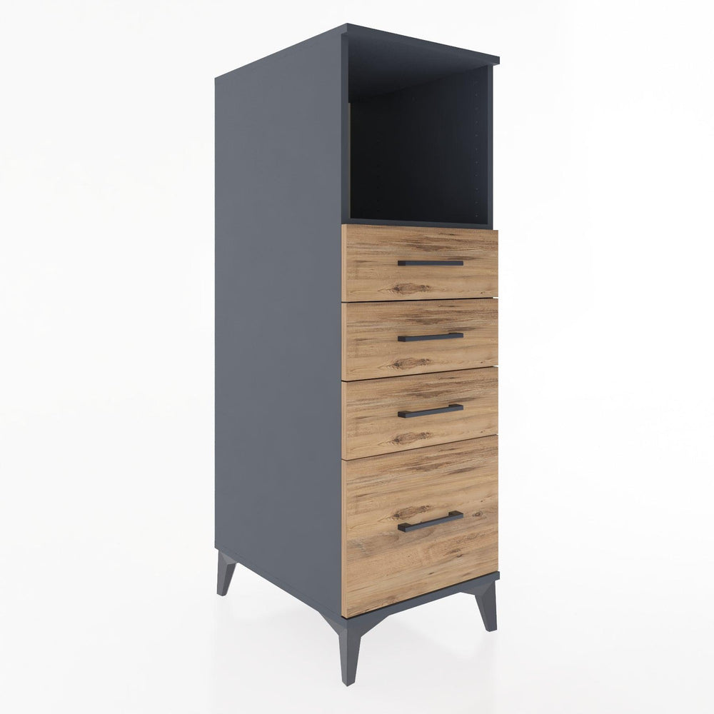 Woodntry Modular Cabinet Anthracite 44x30x122 cm with Drawers and Shelves CR75-2