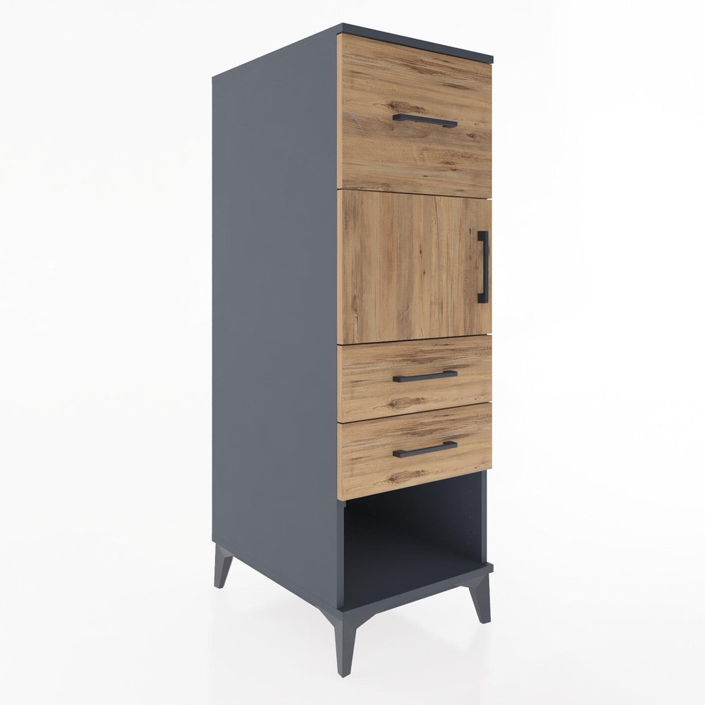 Woodntry Modüler Dolap Antrasit 44x59x122 cm Fonksiyonel F125-2