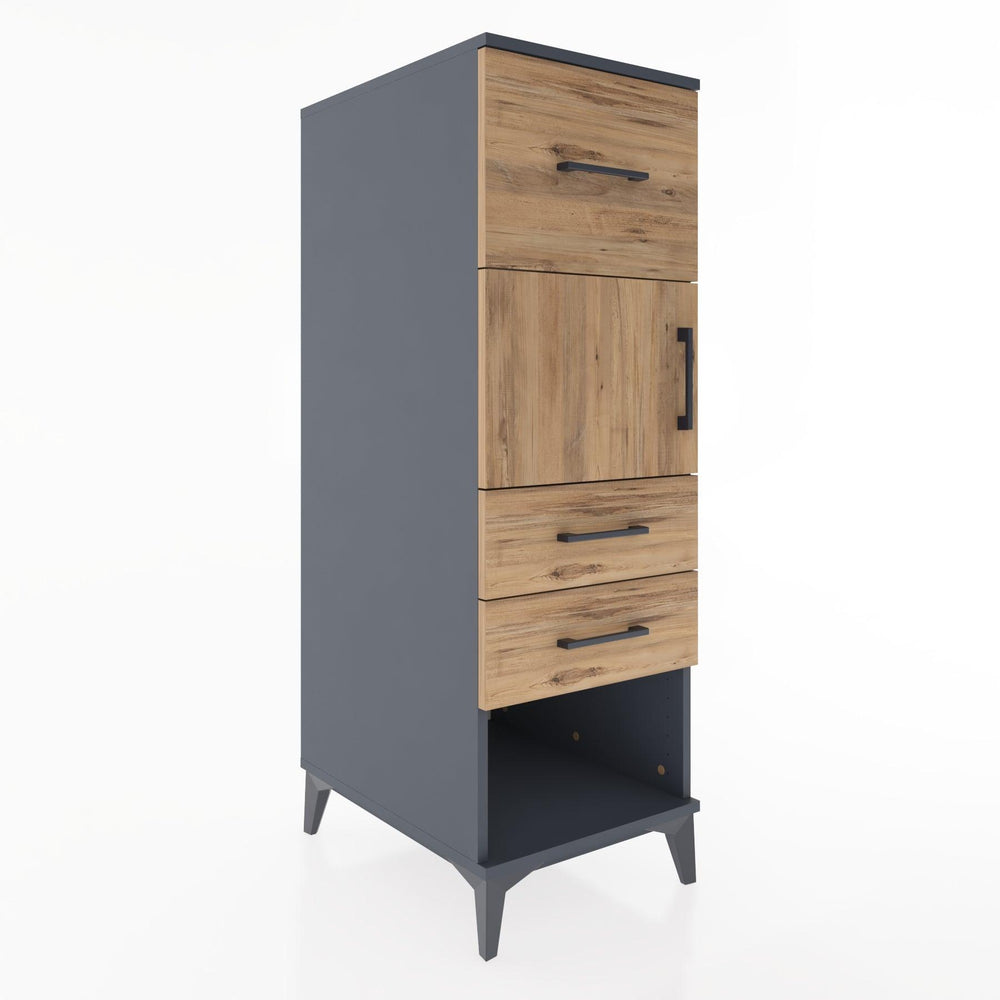 Woodntry Modüler Dolap Antrasit 44x59x122 cm Fonksiyonel F25-2