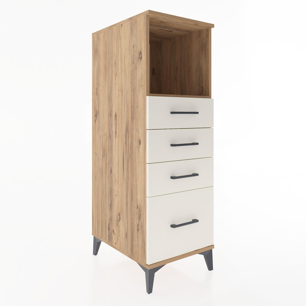 Woodntry Modüler Dolap Çam 44x30x122 cm Çekmeceli ve Raflı CR75-3