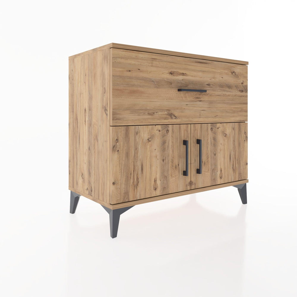 Woodntry Modüler Şifonyer Çam 88x44x68 cm Kapaklı ve Çekmeceli KC25-3