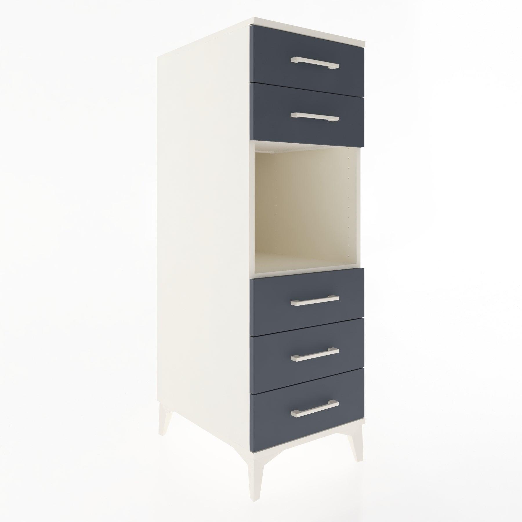 Woodntry Modular Cabinet Moonstone 44x59x122 cm with Drawers and Shelves CR126-1