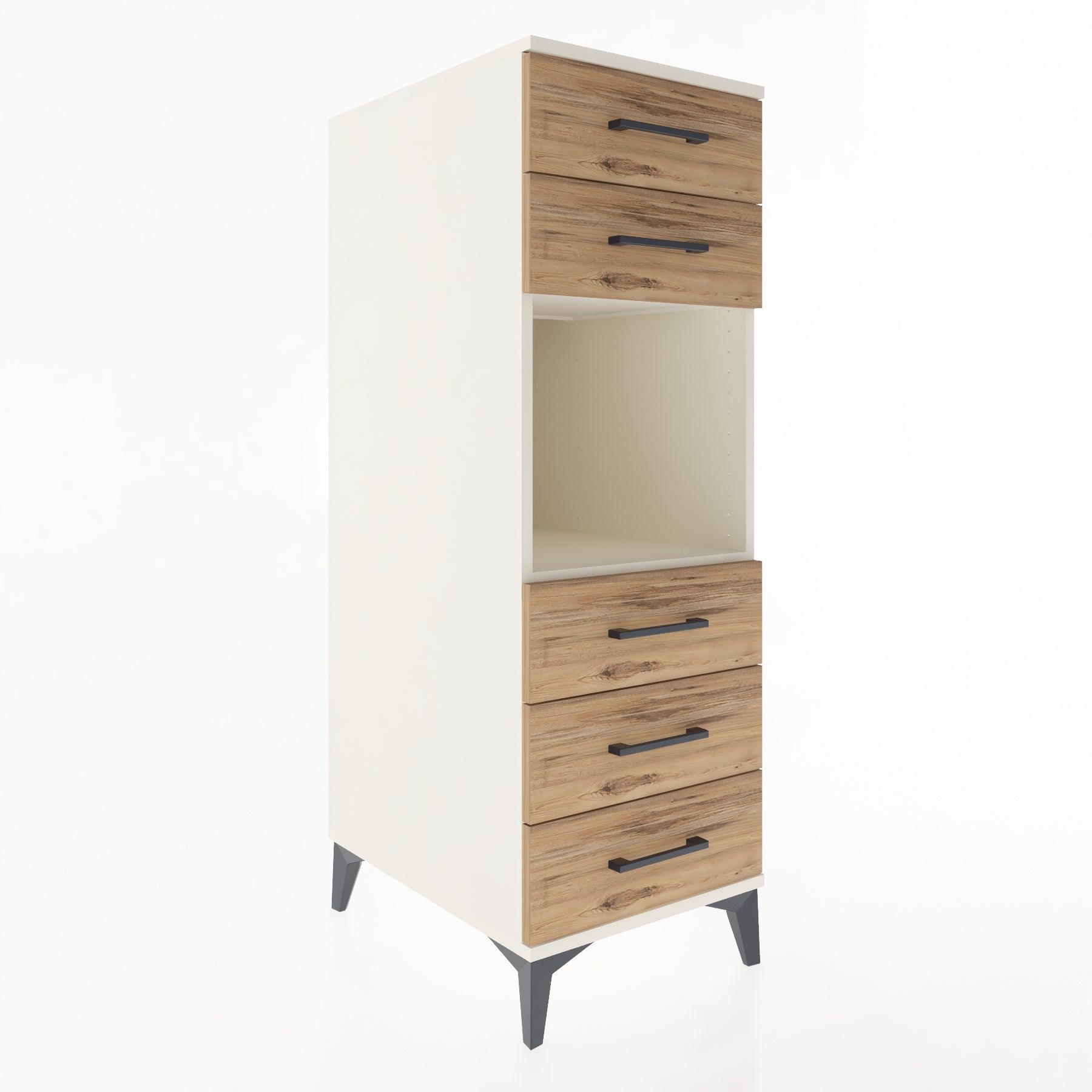 Woodntry Modular Cabinet Moonstone 44x59x122 cm with Drawers and Shelves CR126-1