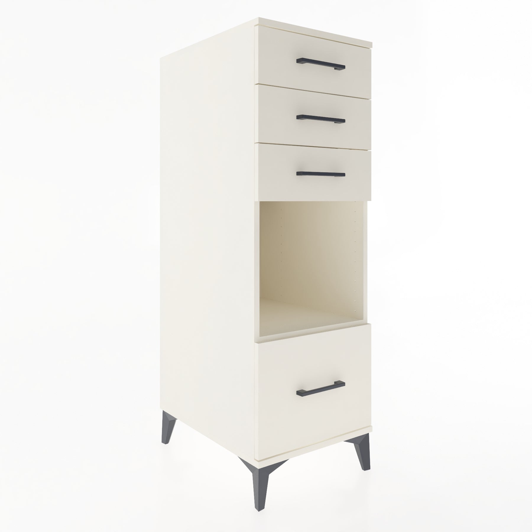 Woodntry Modüler Dolap Aytaşı 44x59x122 cm Çekmeceli ve Raflı CR76-1