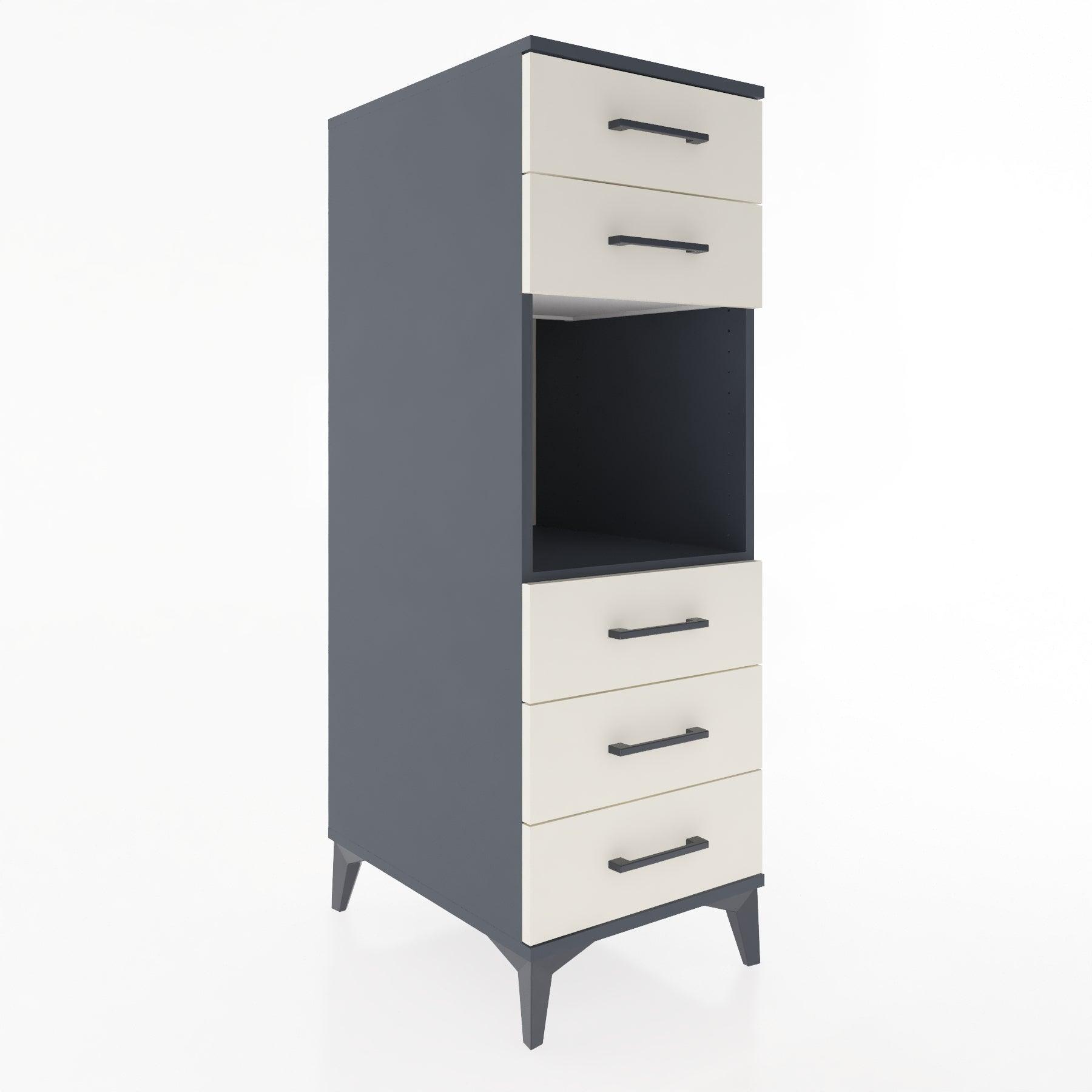 Woodntry Modular Cabinet Anthracite 44x59x122 cm with Drawers and Shelves CR126-2