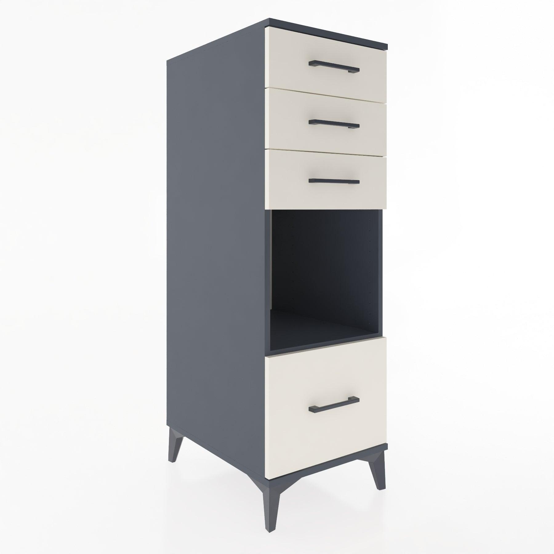 Woodntry Modular Cabinet Anthracite 44x30x122 cm with Drawers and Shelves CR76-2
