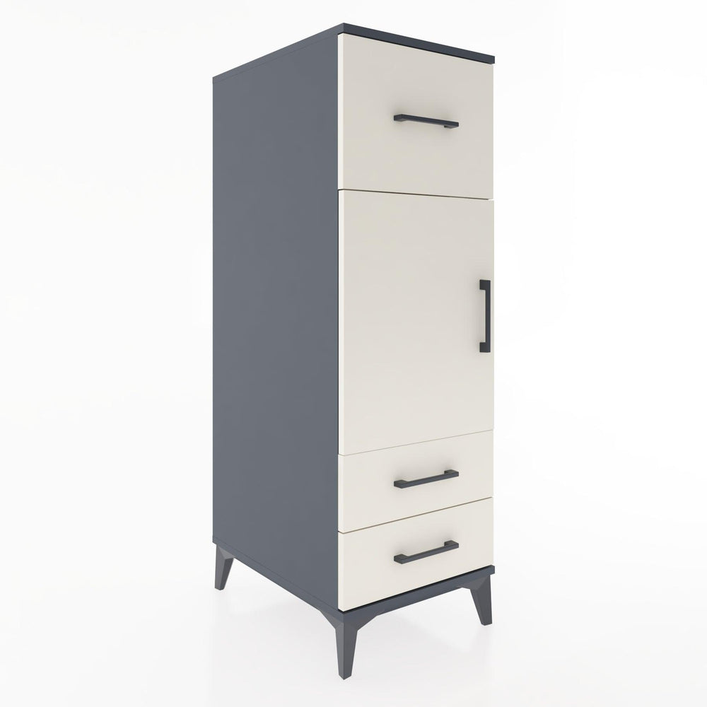 Woodntry Modular Cabinet Anthracite 44x30x122 cm with Doors and Drawers KC26-2