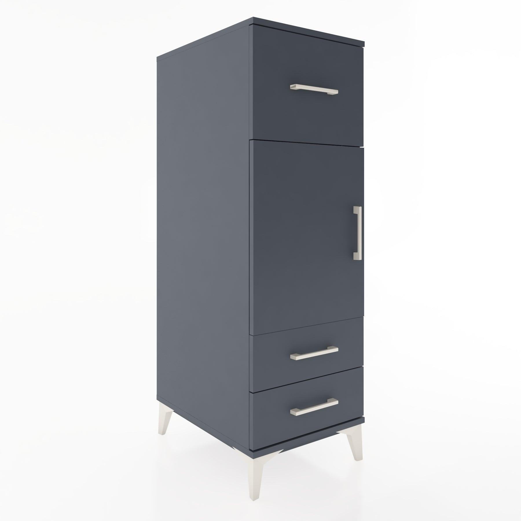 Woodntry Modular Cabinet Anthracite 44x30x122 cm with Doors and Drawers KC26-2