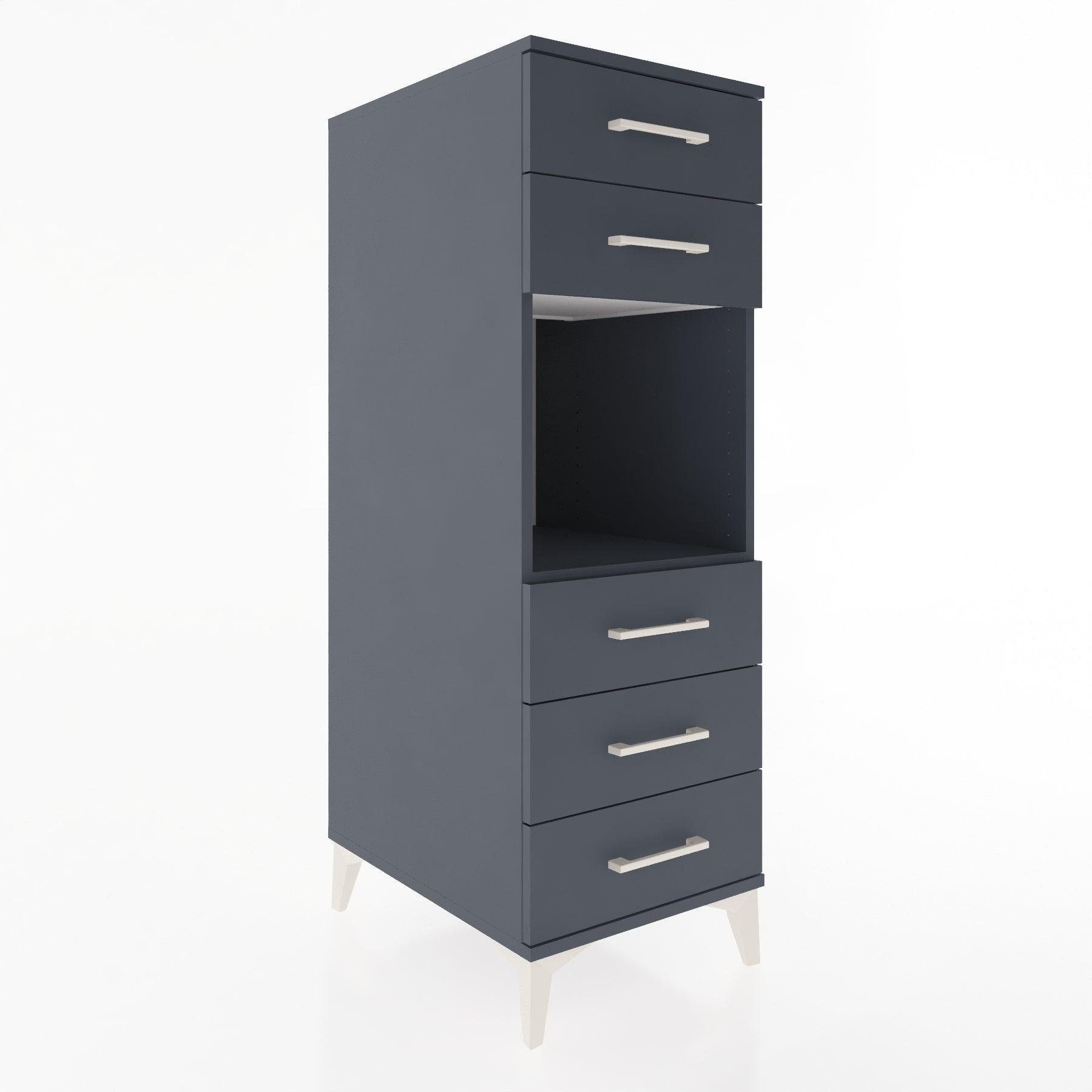 Woodntry Modular Cabinet Anthracite 44x59x122 cm with Drawers and Shelves CR126-2