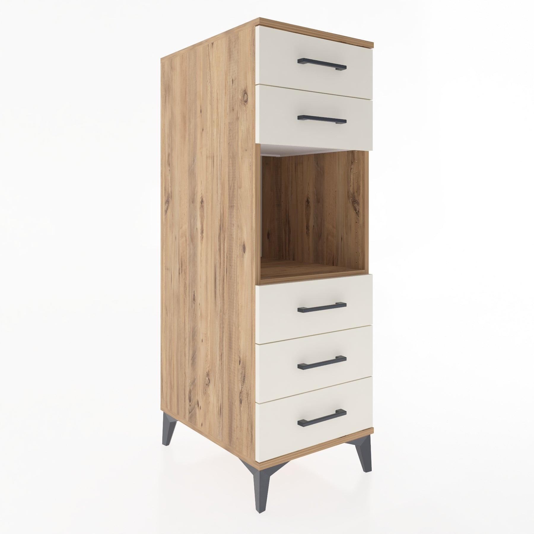 Woodntry Modular Cabinet Pine 44x59x122 cm with Drawers and Shelves CR126-3