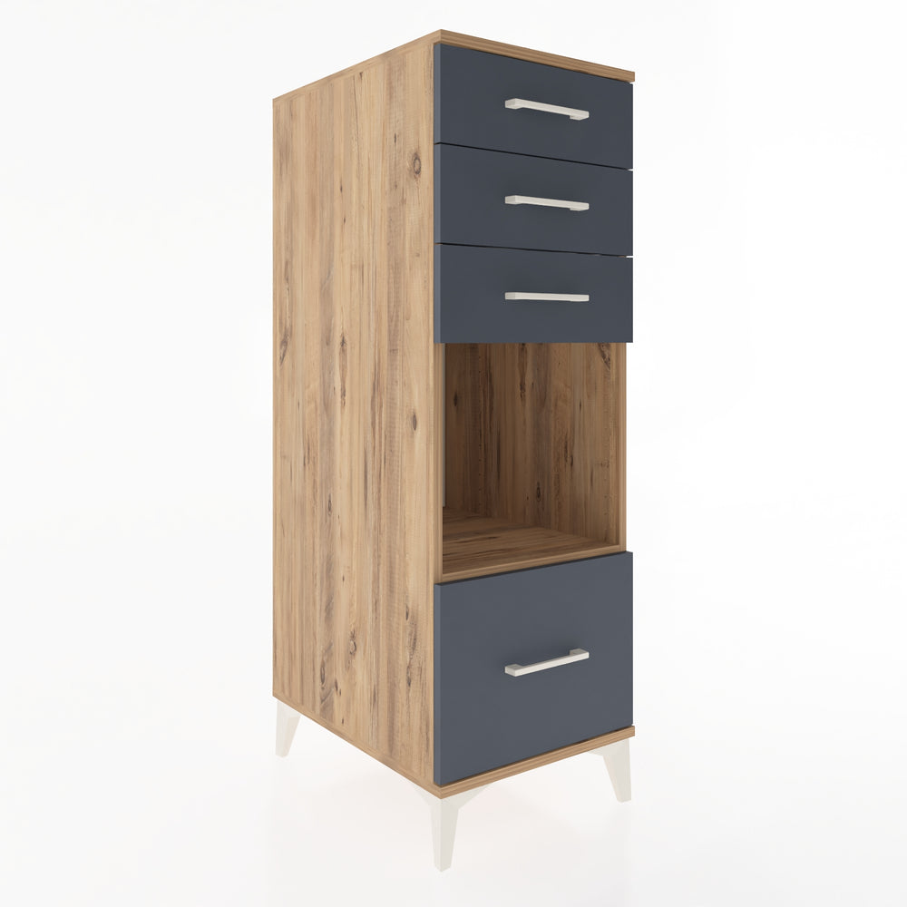 Woodntry Modular Cabinet Pine 44x59x122 cm with Drawers and Shelves CR76-3
