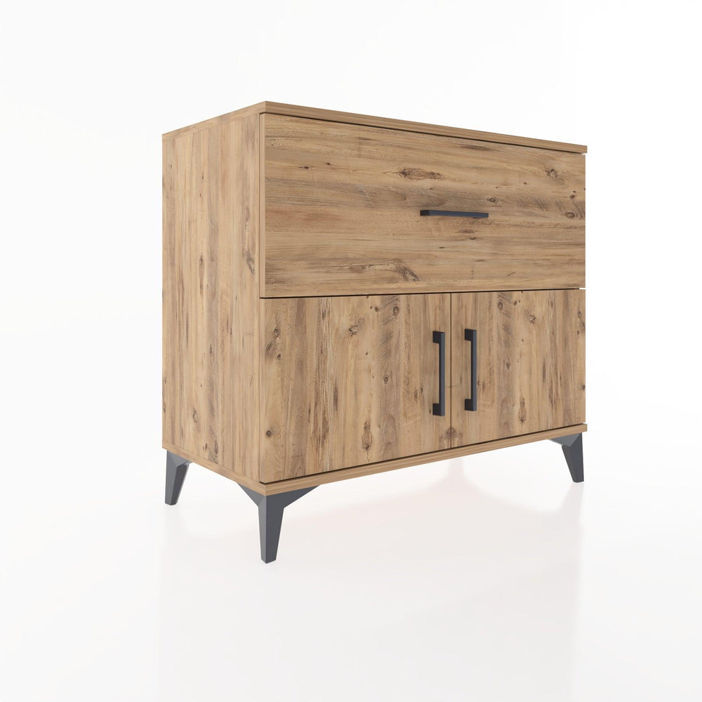 Woodntry Modüler Şifonyer Çam 88x44x68 cm Kapaklı ve Çekmeceli KC26-3