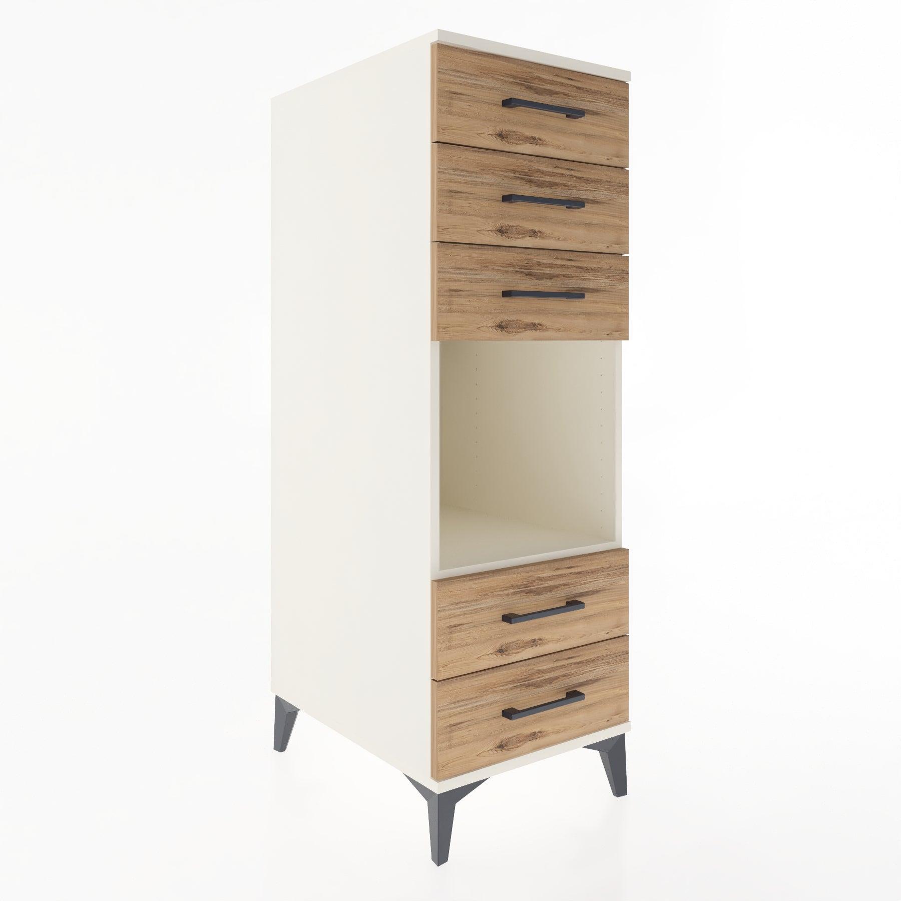 Woodntry Modular Cabinet Moonstone 44x59x122 cm with Drawers and Shelves CR127-1
