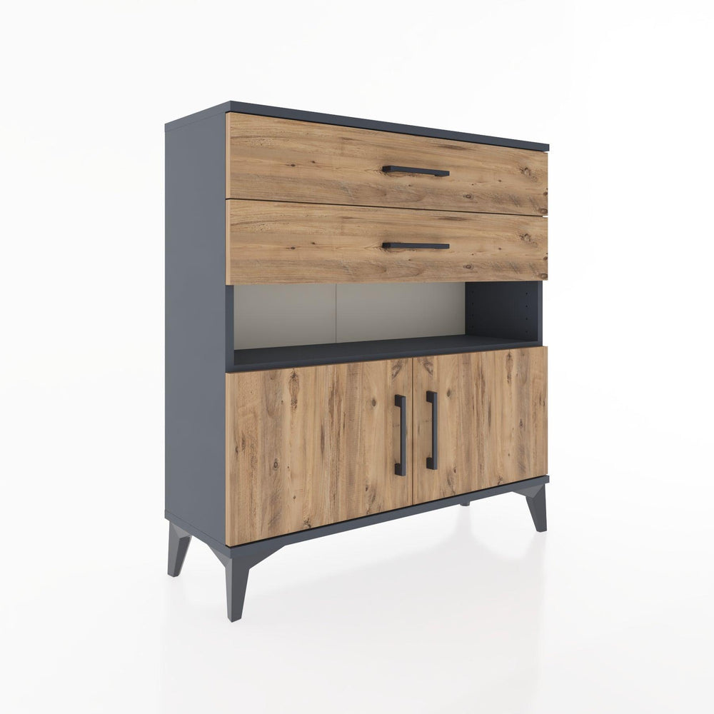 Woodntry Modüler Şifonyer Antrasit 88x30x84 cm Fonksiyonel F27-2