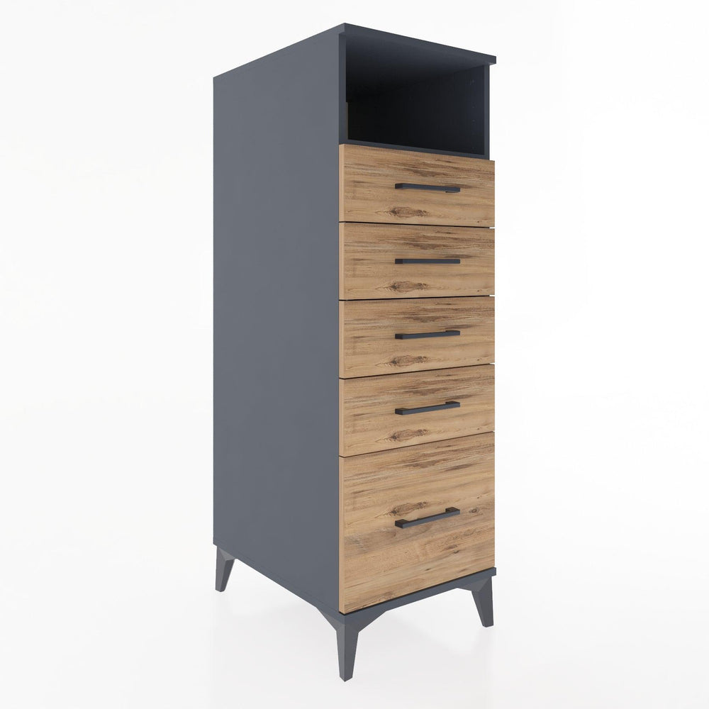 Woodntry Modular Cabinet Anthracite 44x30x122 cm with Drawers and Shelves CR77-2