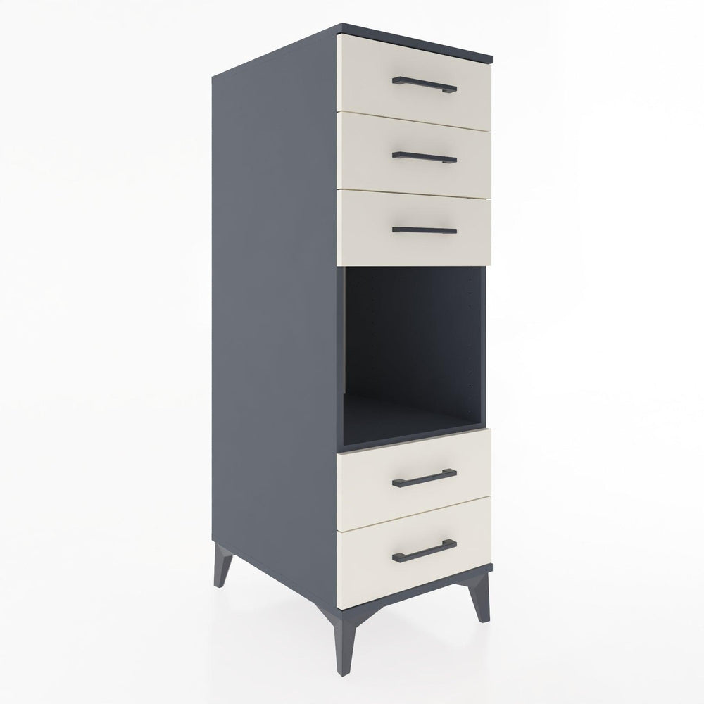 Woodntry Modular Cabinet Anthracite 44x59x122 cm with Drawers and Shelves CR127-2