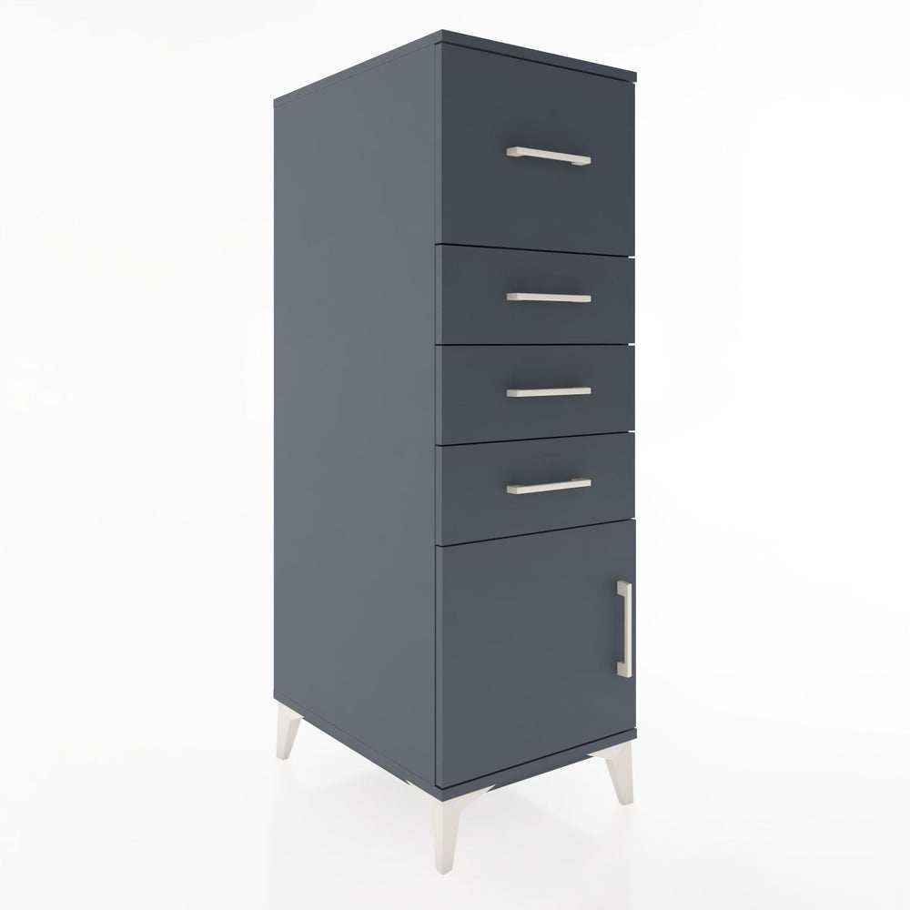 Woodntry Modular Cabinet Anthracite 44x30x122 cm with Doors and Drawers KC27-2