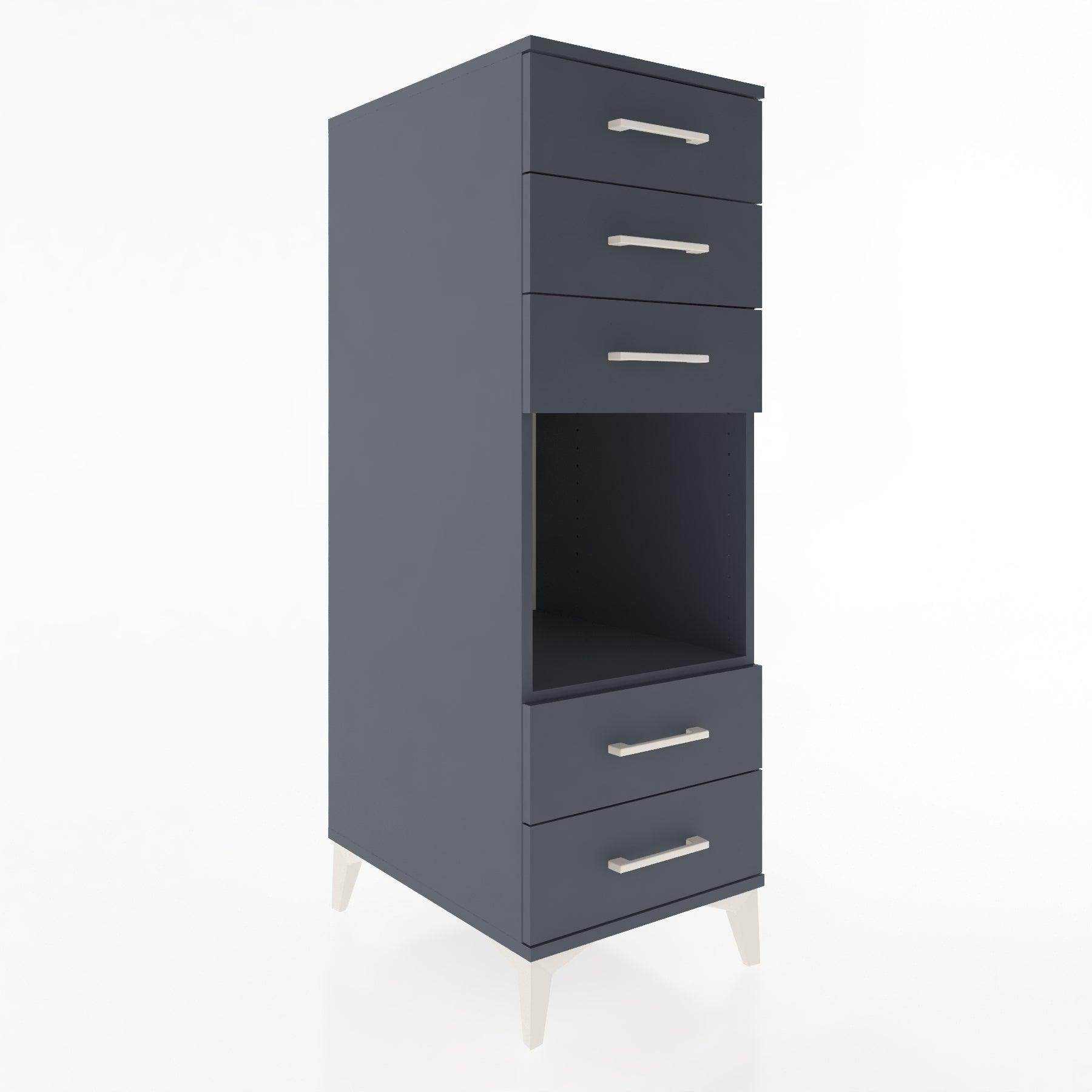 Woodntry Modular Cabinet Anthracite 44x59x122 cm with Drawers and Shelves CR127-2