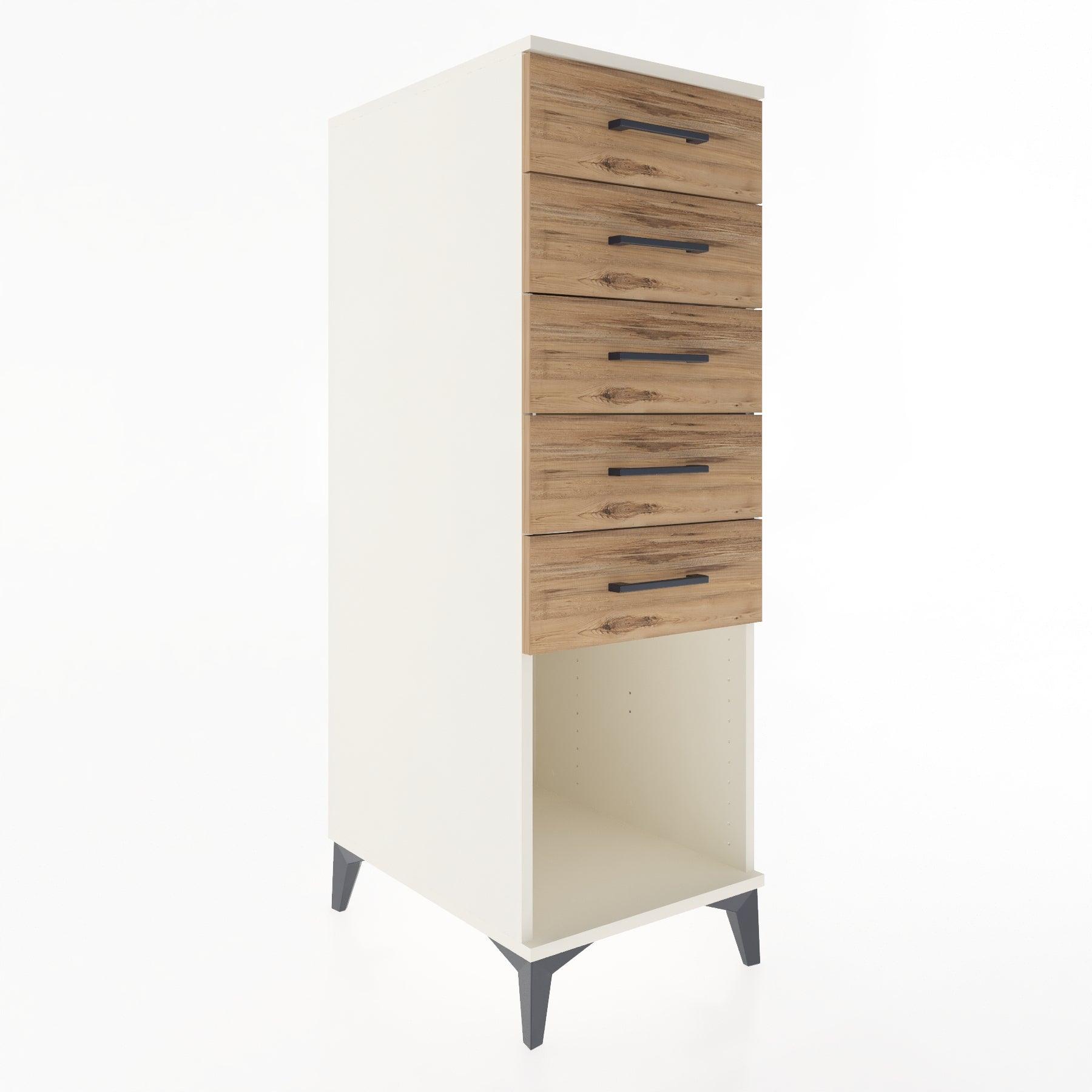 Woodntry Modular Cabinet Moonstone 44x59x122 cm with Drawers and Shelves CR128-1
