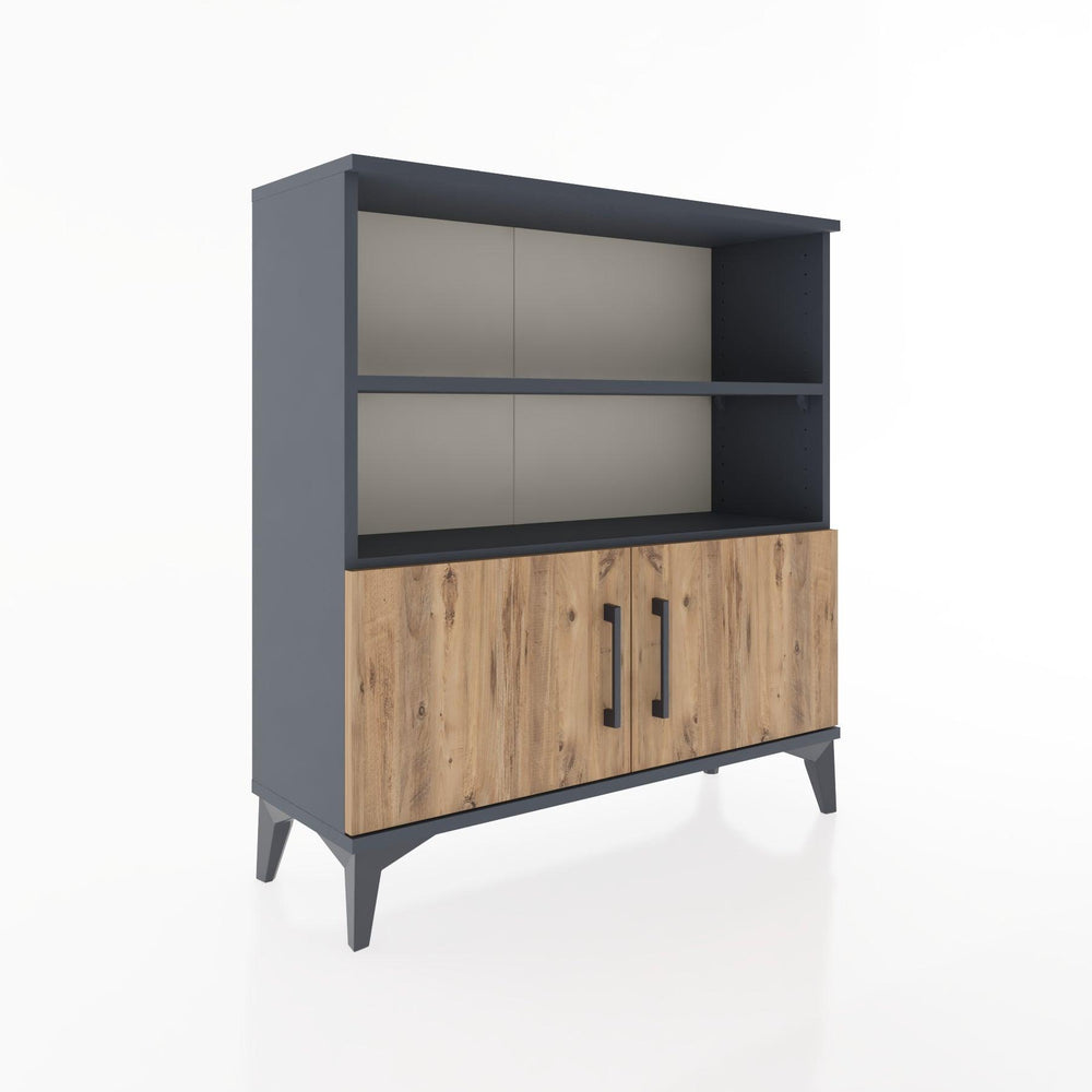 Woodntry Modüler Şifonyer Antrasit 88x30x84 cm Kapaklı ve Raflı KR28-2