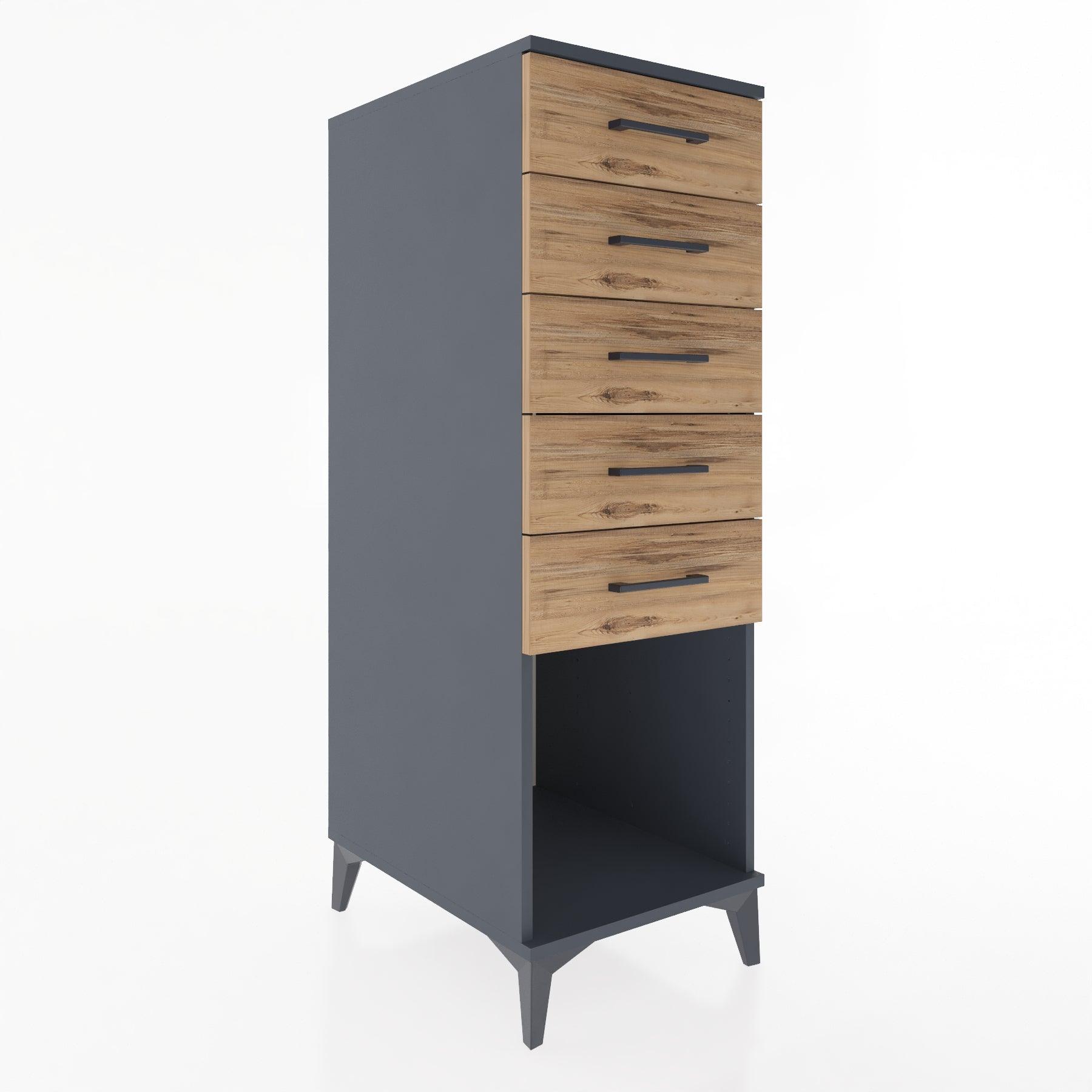 Woodntry Modular Cabinet Anthracite 44x59x122 cm with Drawers and Shelves CR128-2