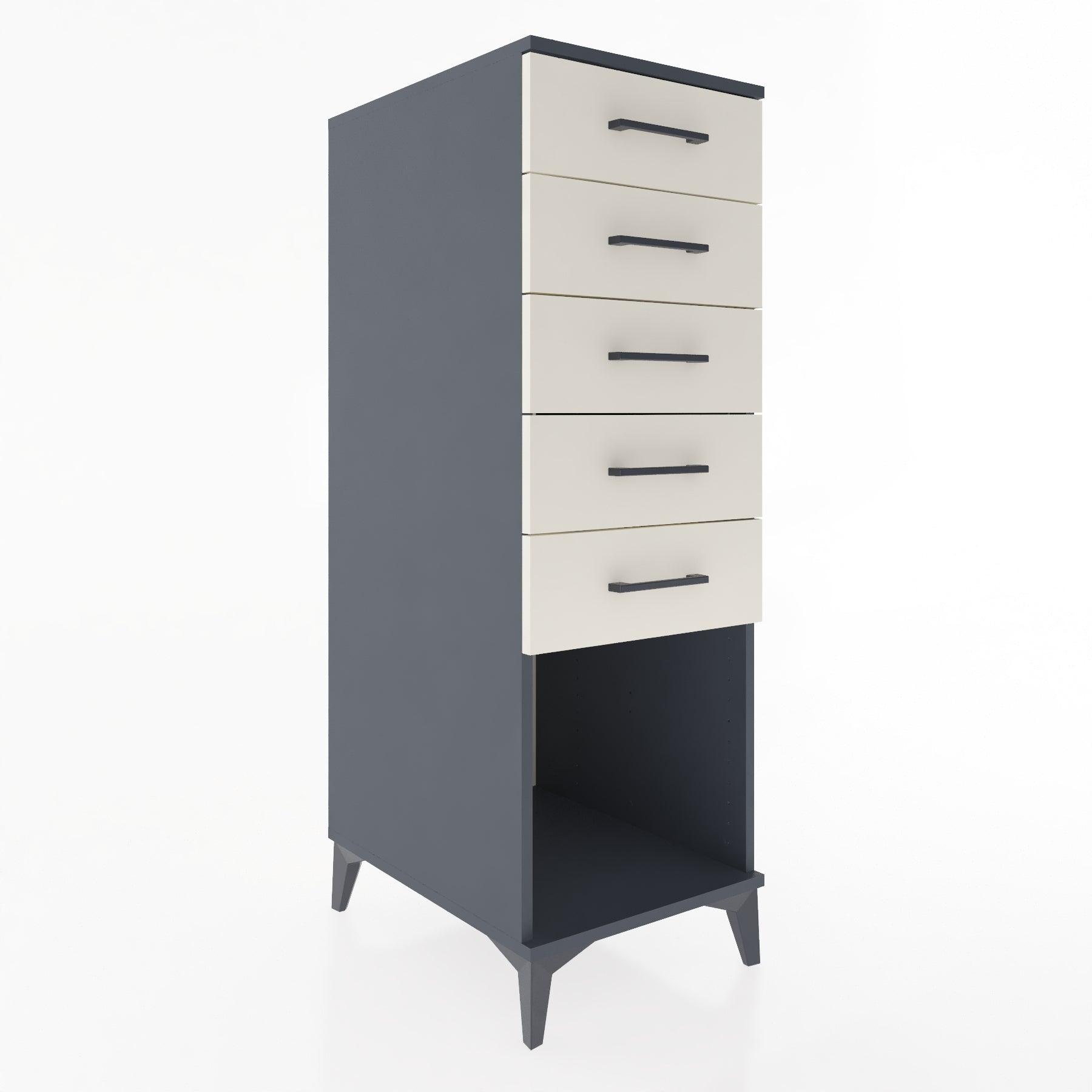 Woodntry Modular Cabinet Anthracite 44x59x122 cm with Drawers and Shelves CR128-2