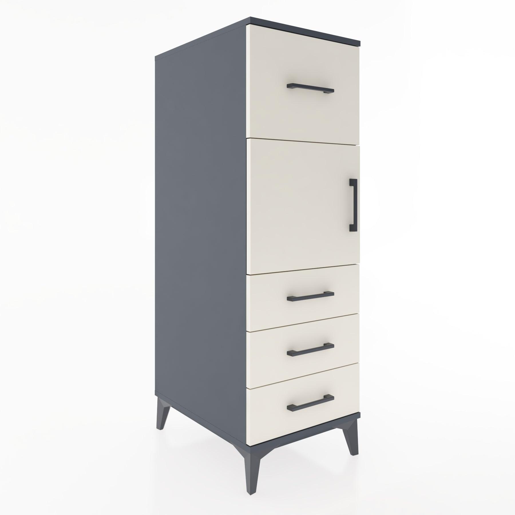 Woodntry Modular Cabinet Anthracite 44x30x122 cm with Doors and Drawers KC28-2