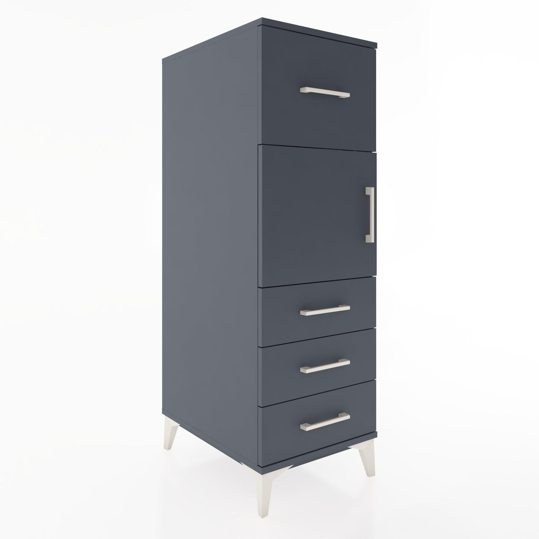 Woodntry Modular Cabinet Anthracite 44x30x122 cm with Doors and Drawers KC28-2
