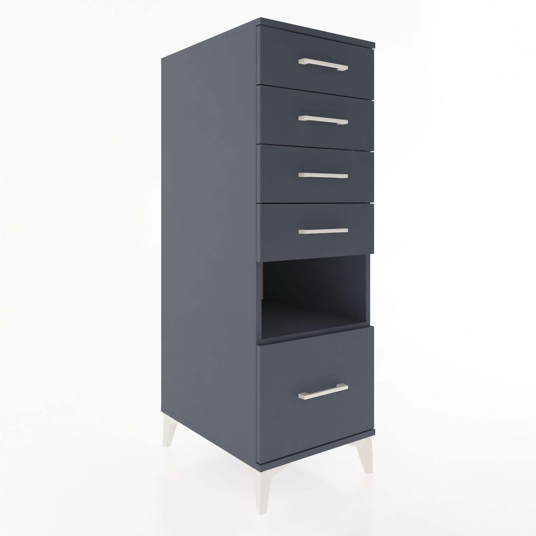 Woodntry Modular Cabinet Anthracite 44x30x122 cm with Drawers and Shelves CR78-2