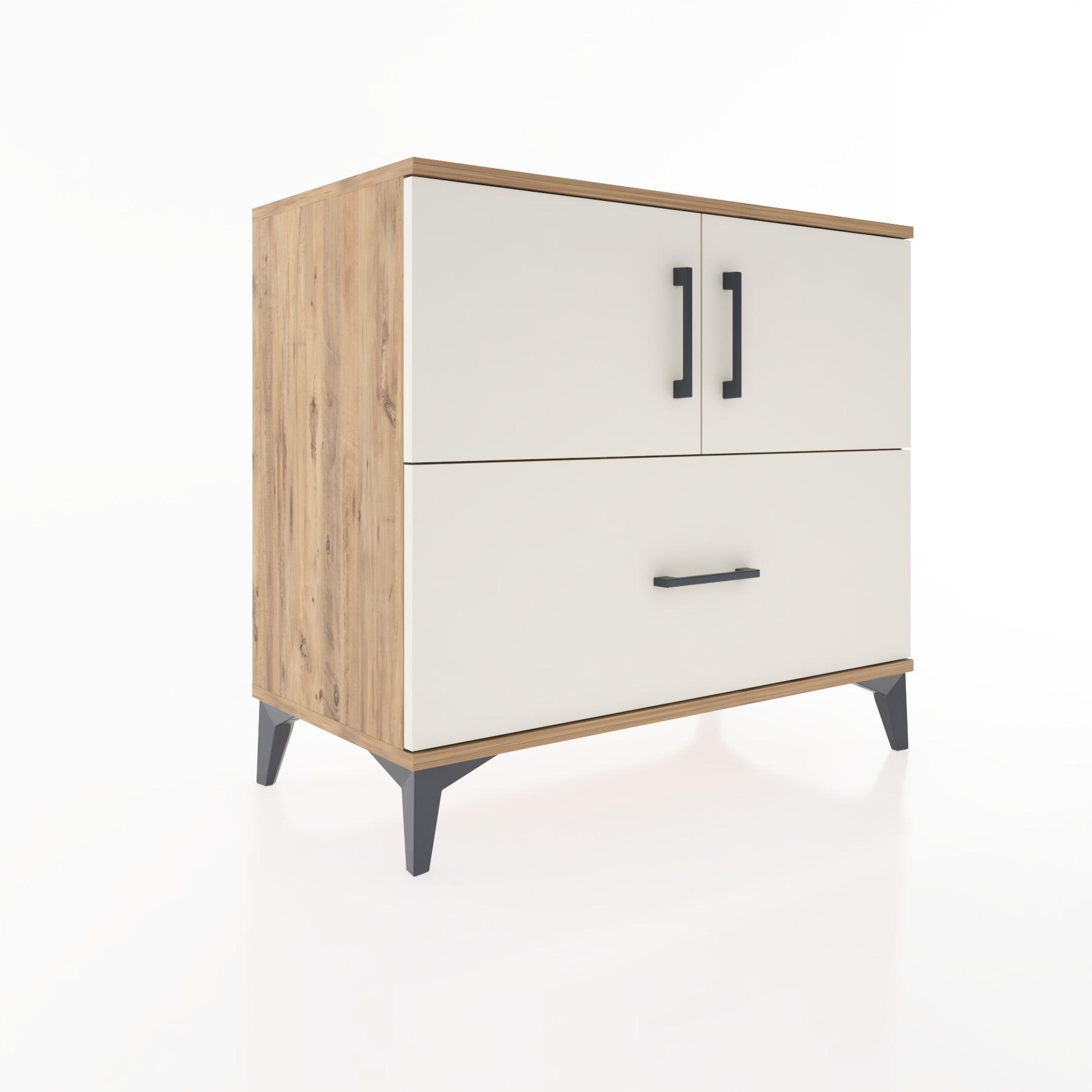Woodntry Modüler Şifonyer Çam 88x44x68 cm Kapaklı ve Çekmeceli KC28-3