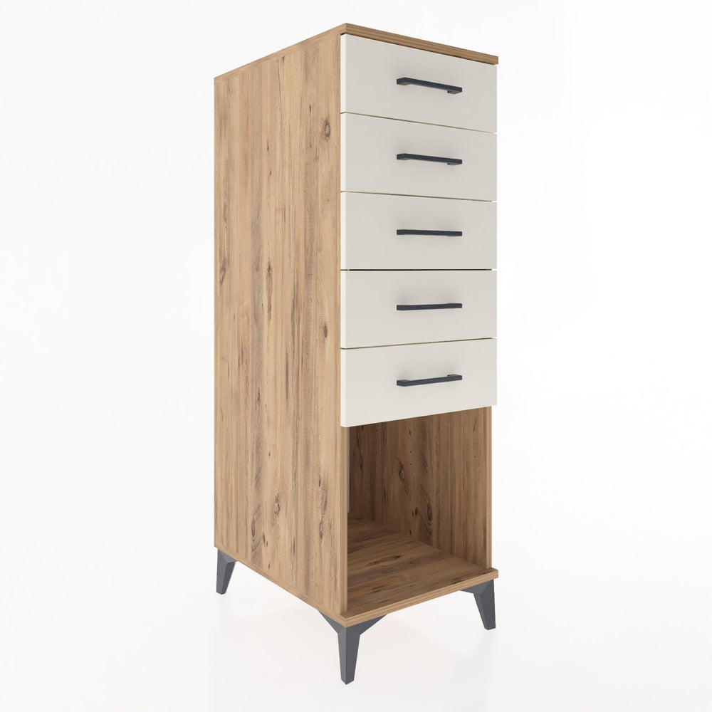 Woodntry Modüler Dolap Çam 44x59x122 cm Çekmeceli ve Raflı CR128-3