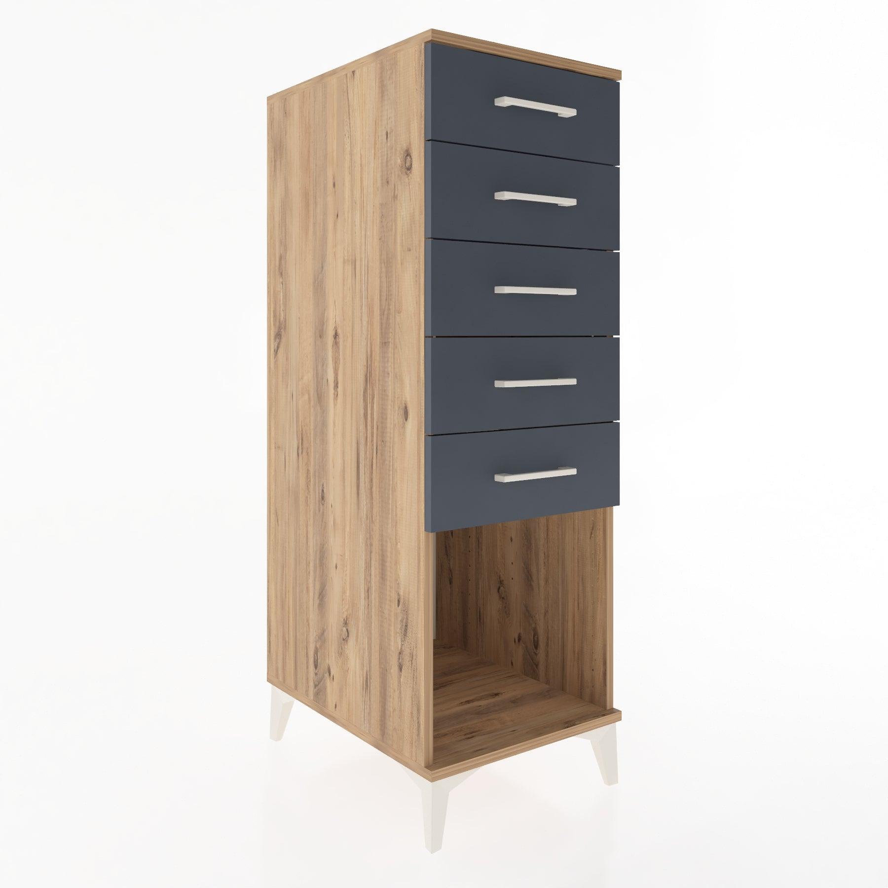 Woodntry Modular Cabinet Pine 44x59x122 cm with Drawers and Shelves CR128-3